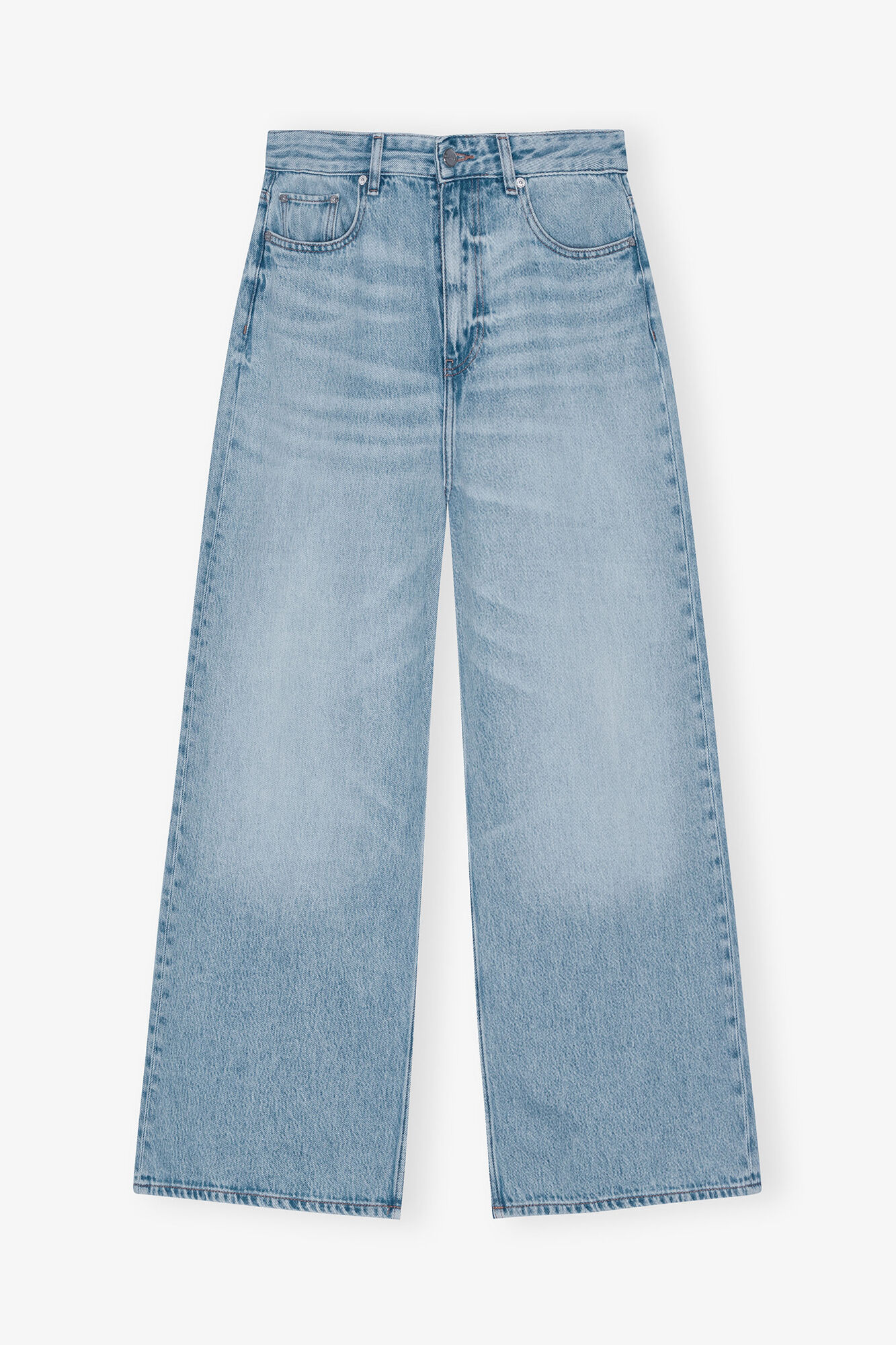 Baggy Wide Jeans in Light Blue Denim | GANNI US