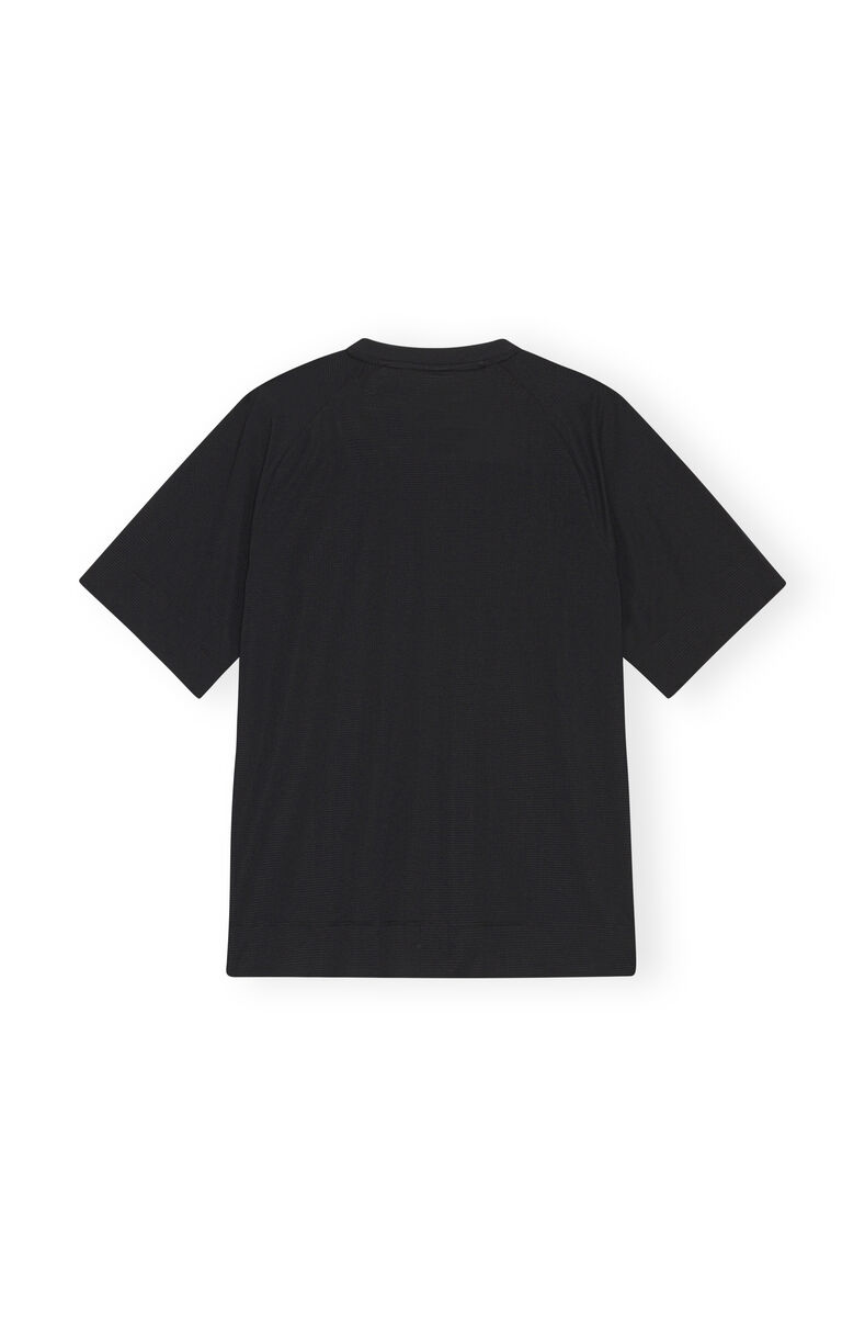 Active Mesh T-shirt, Elastane, in colour Black - 2 - GANNI