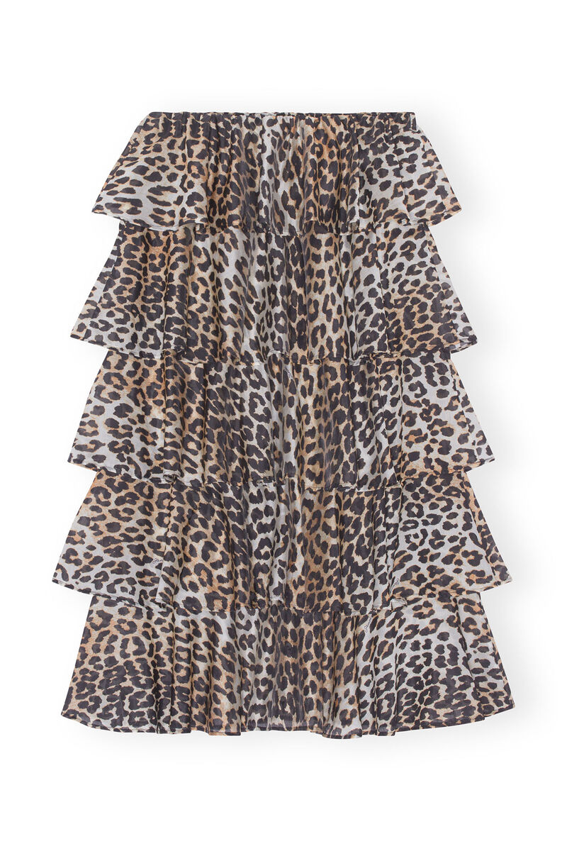 Sheer Voile Maxi Flounce Skirt, Polyester, in colour Almond Milk - 2 - GANNI