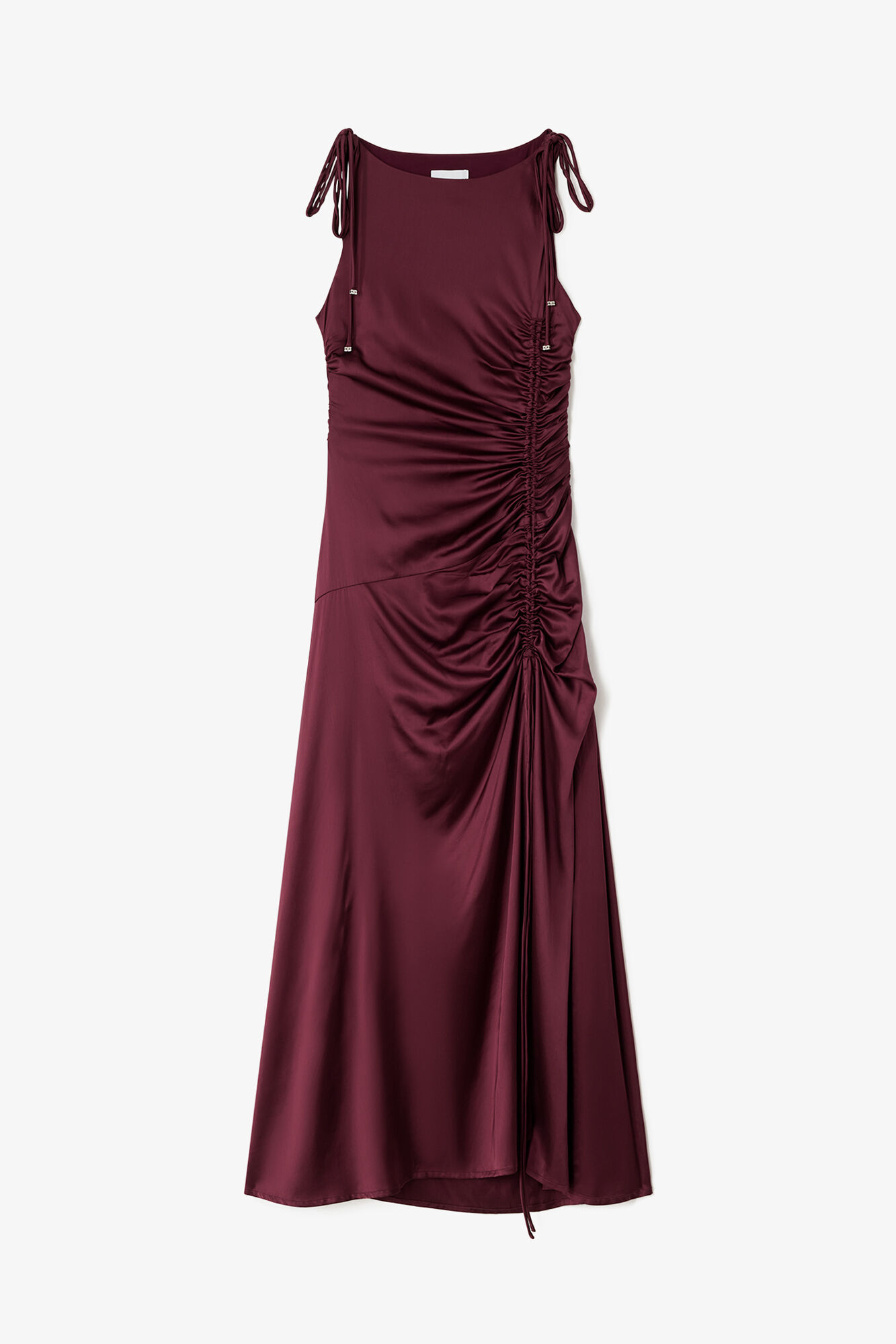 Dress in Red Satin, Viscose, in colour Port Royale - 1 - GANNI