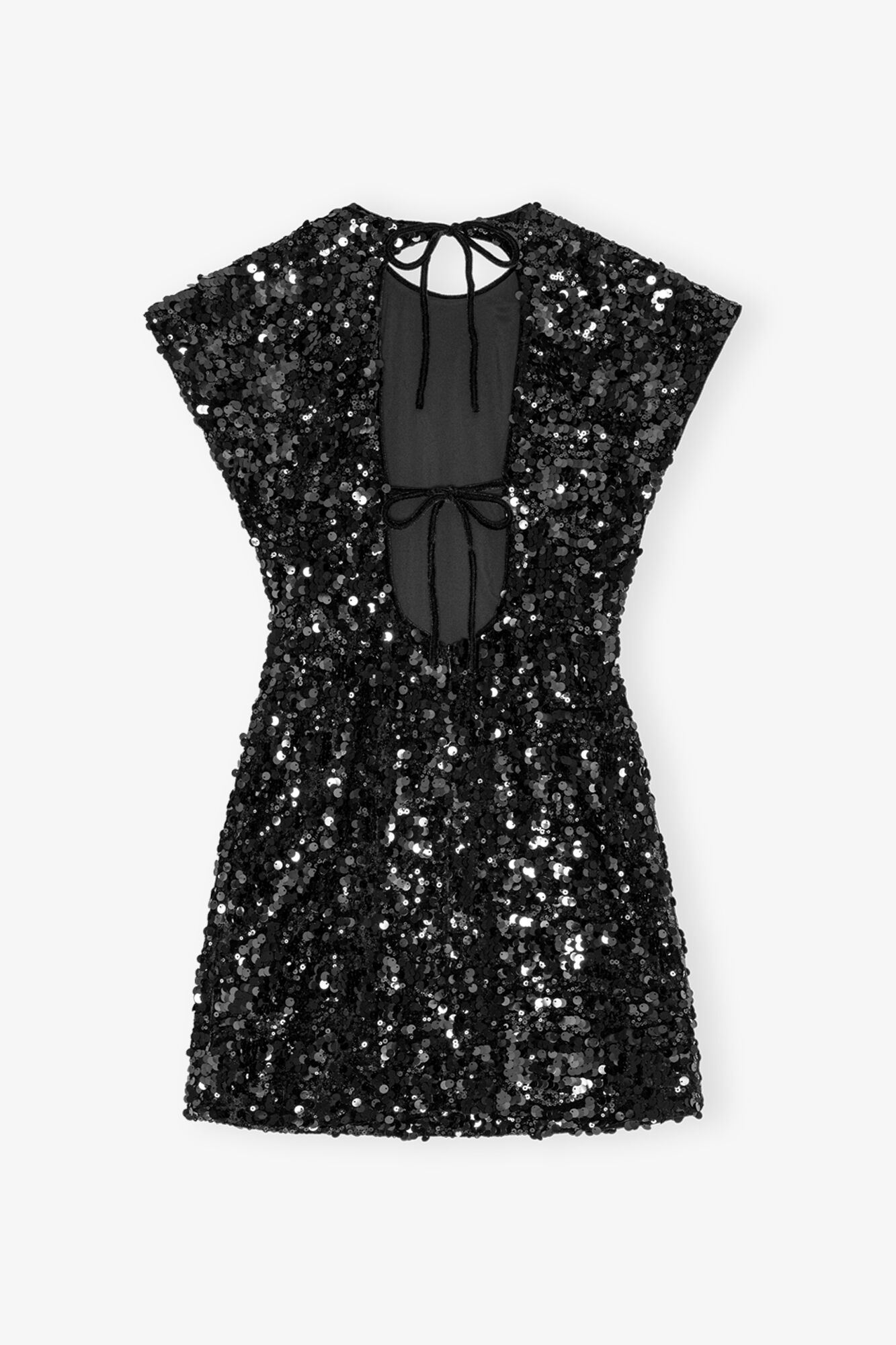 Black Velvet Sequins Mini Dress, Polyester, in colour Black - 2 - GANNI