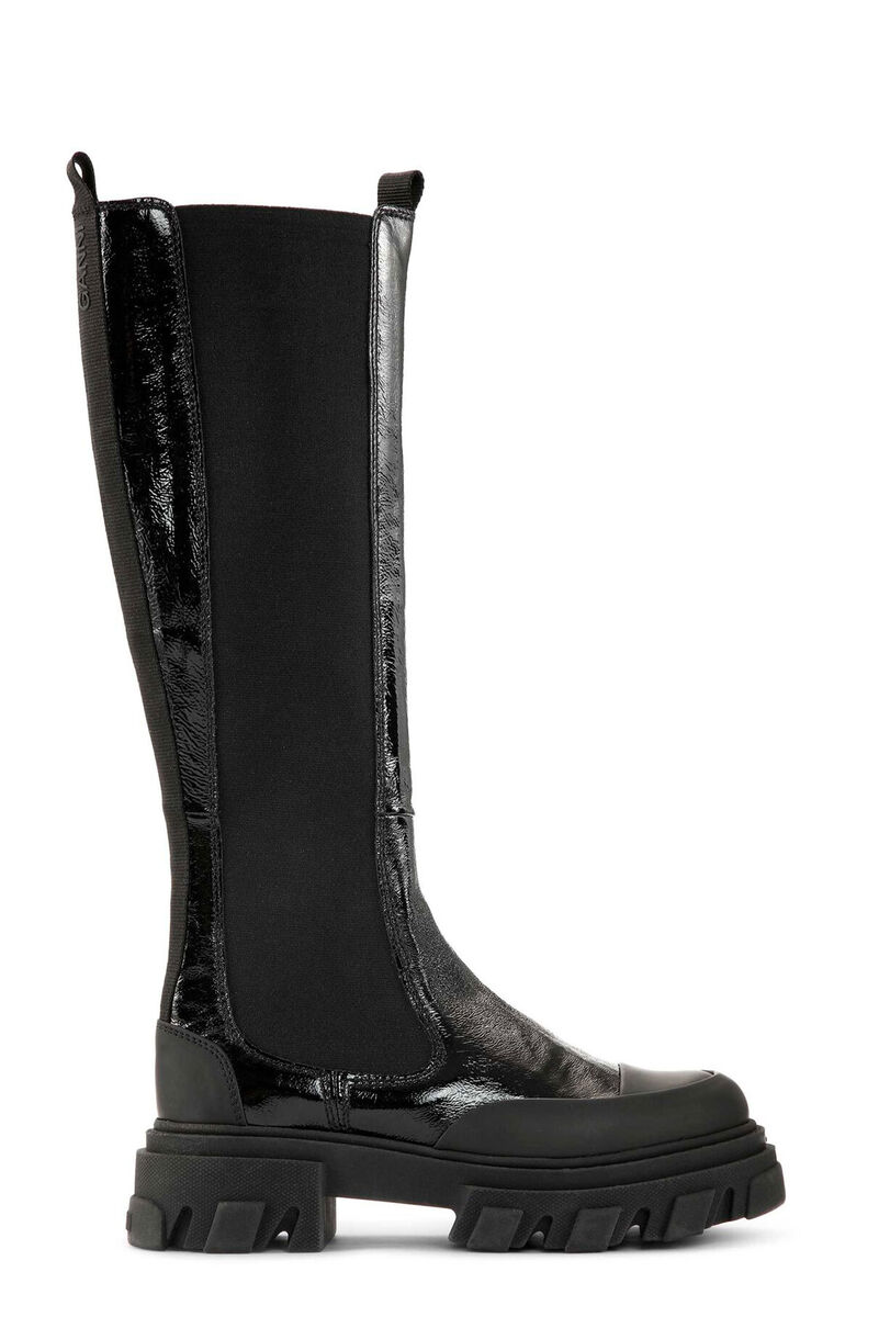 Naplack High Chelsea Boot, Leather, in colour Black - 1 - GANNI