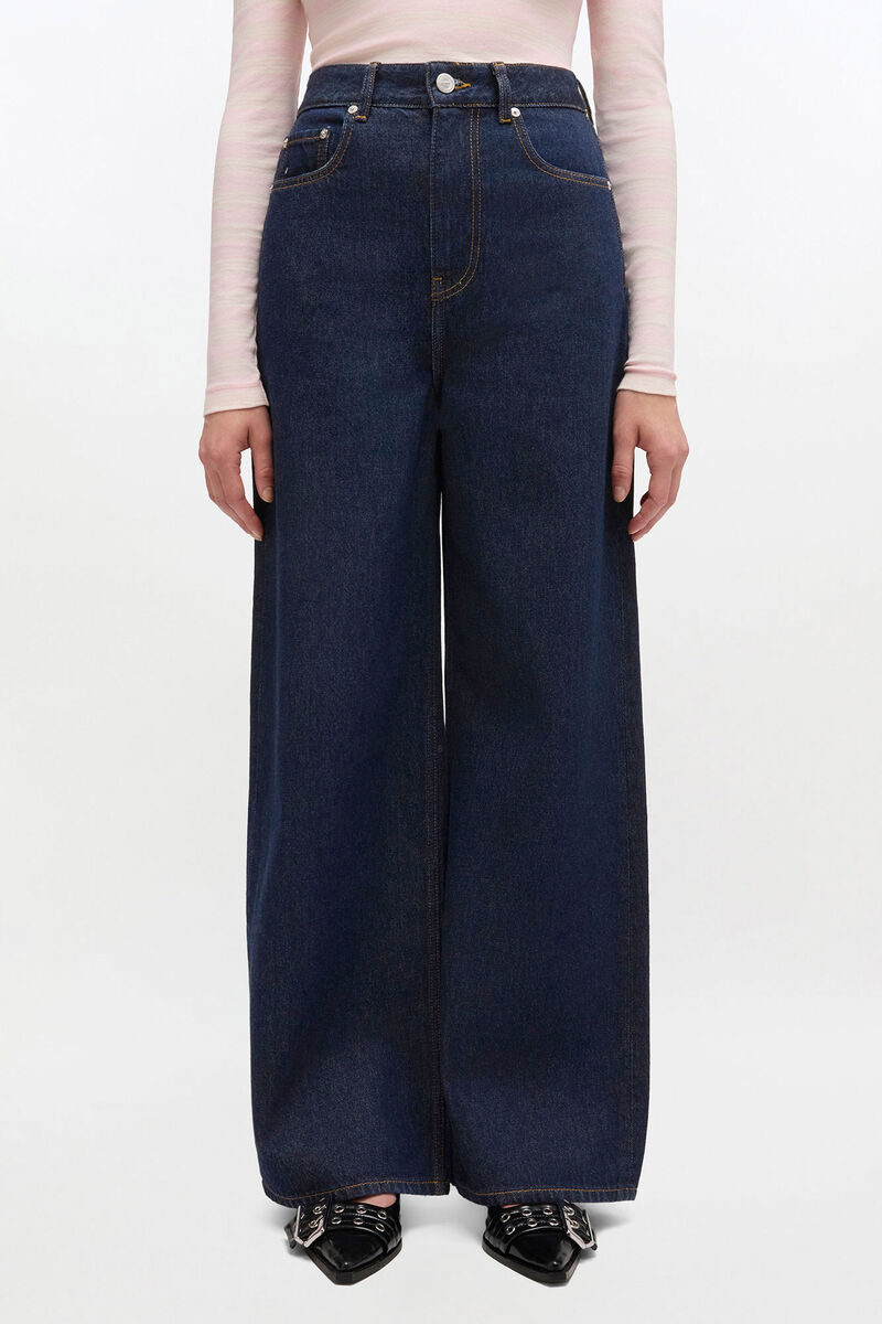 Dark Rinse Izey Jeans, Organic Cotton, in colour Rinse - 1 - GANNI