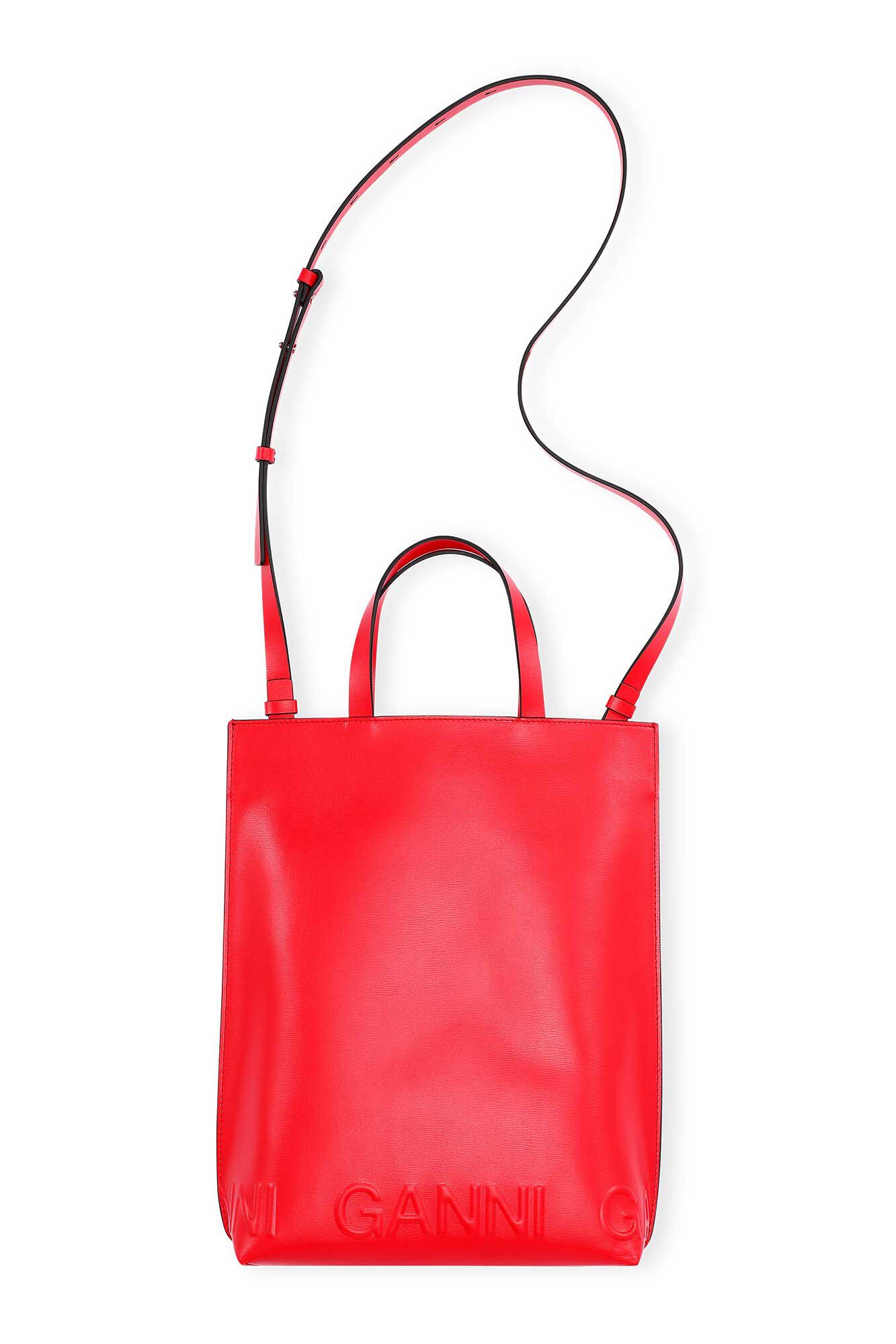 Banner Medium Tote, in colour High Risk Red - 1 - GANNI