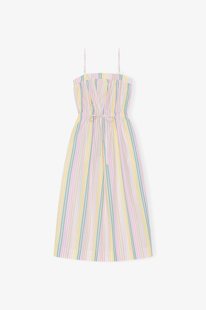 Stripe Cotton Maxi Strap Dress, Multicolour