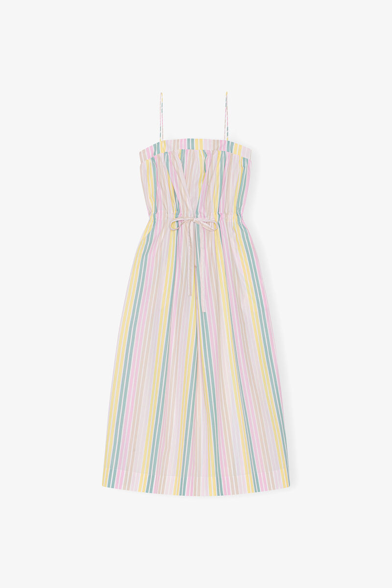 Stripe Cotton Maxi Strap Dress, Organic Cotton, in colour Multicolour - 2 - GANNI