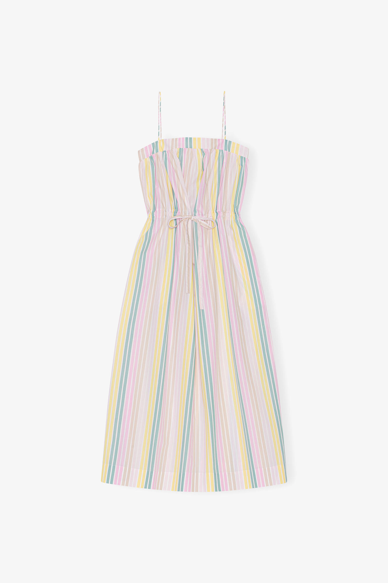 Stripe Cotton Maxi Strap Dress, Organic Cotton, in colour Multicolour - 2 - GANNI