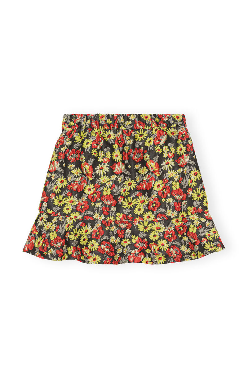 3D Jacquard Mini Skirt, Polyamide, in colour Meadow Black - 1 - GANNI