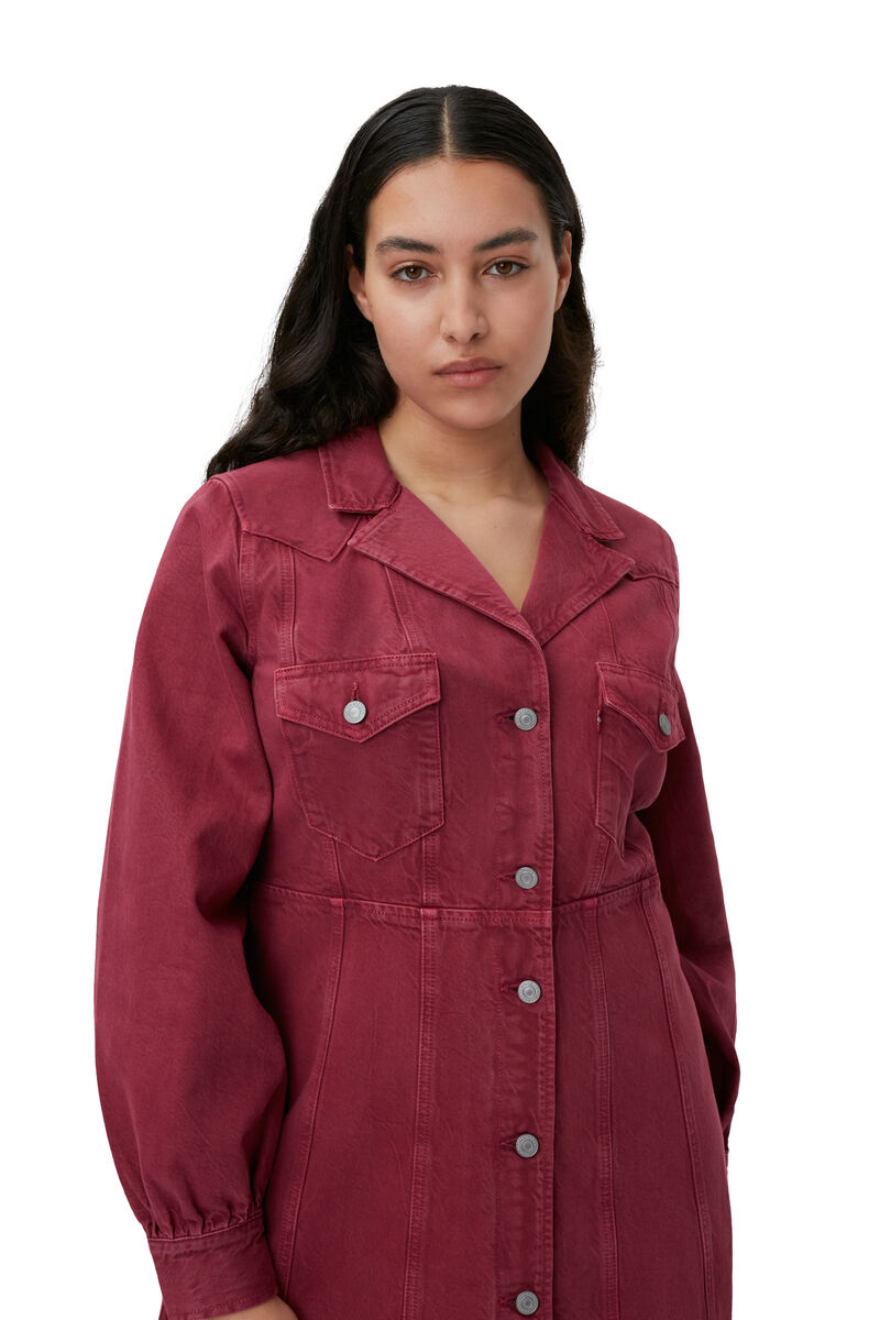 Midi-skjortklänning, in colour Natural Tawny - 3 - GANNI
