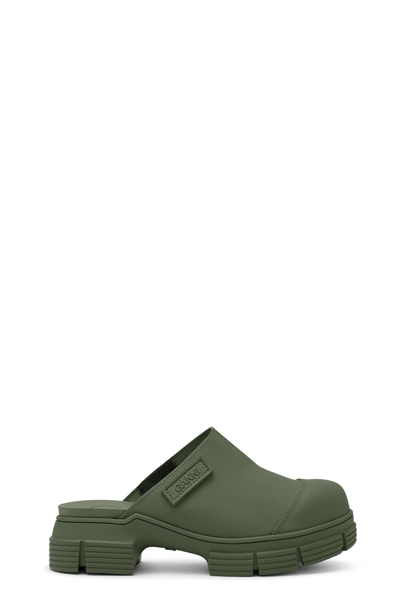 Ganni Recycled Rubber City Mules In Black | ModeSens