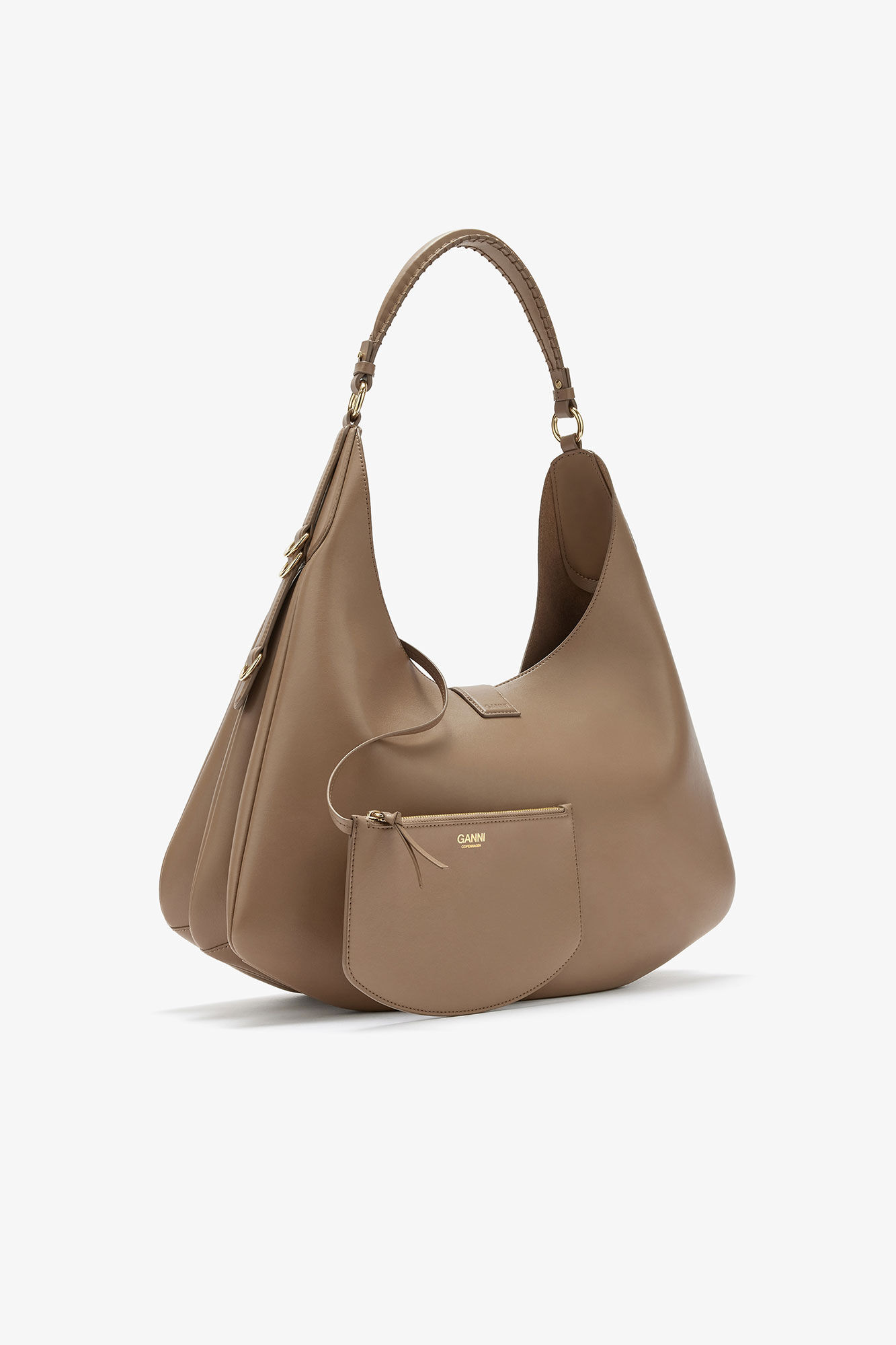 Large Kat Bag in Brown, Recycled Leather, in colour Coca Mocha - 2 - GANNI
