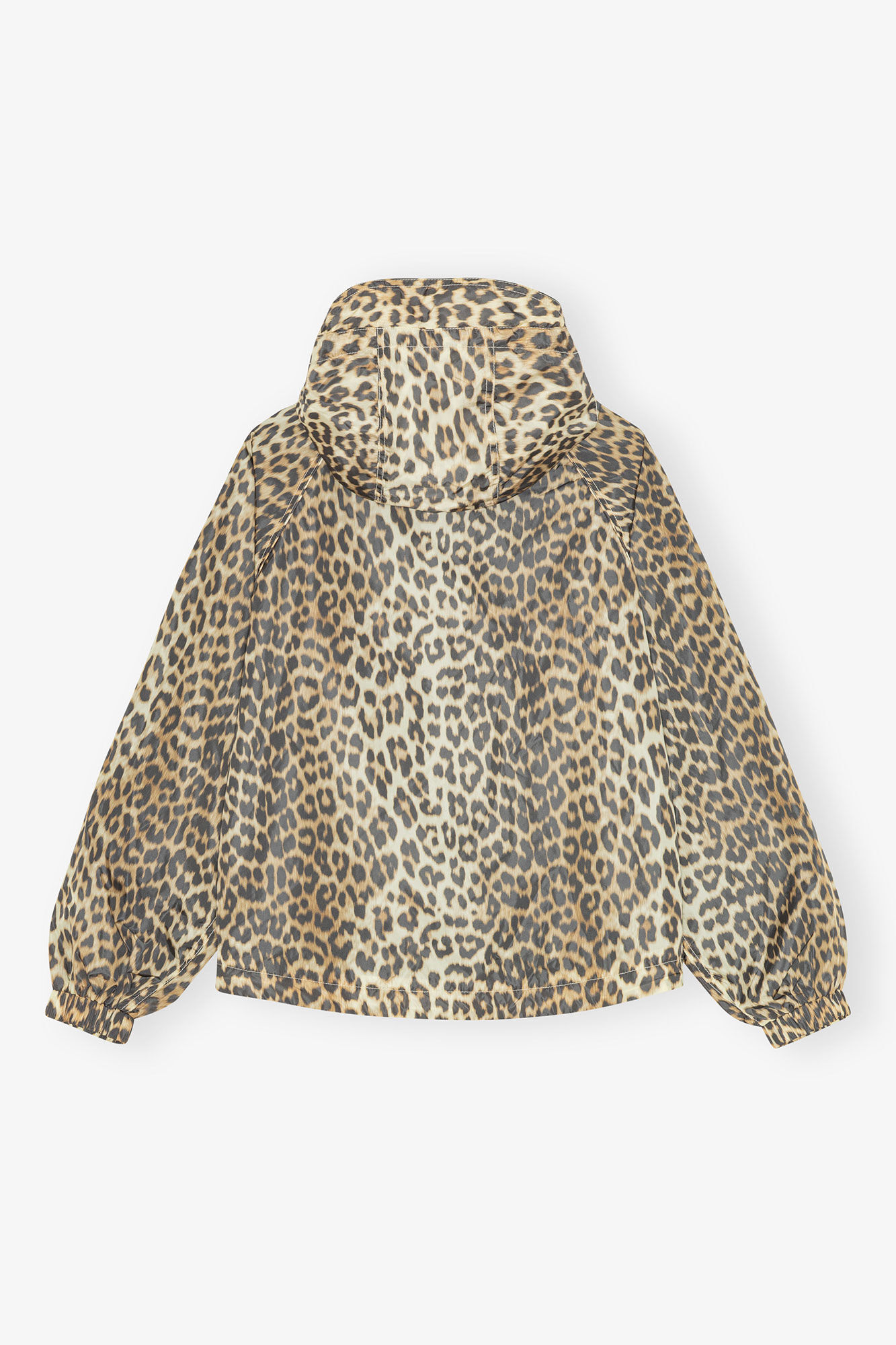 Leopard Print Nylon Jacket, Nylon, in colour Almond Milk - 2 - GANNI