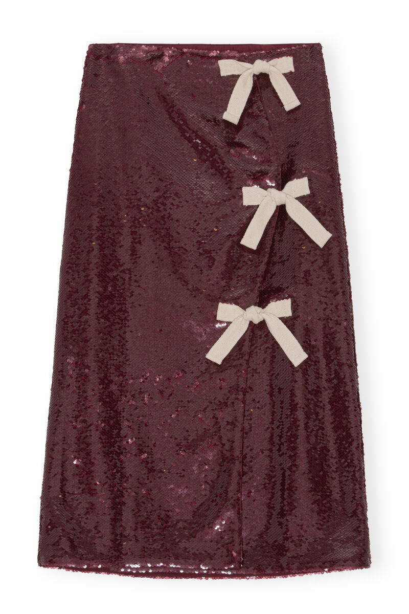 Jupe midi à sequins, Recycled Polyester, in colour Port Royale - 1 - GANNI