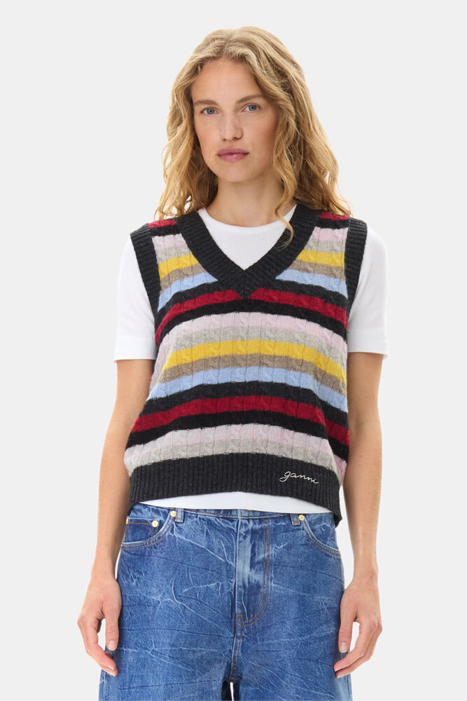Multicolor Stripe Vest, Multicolour