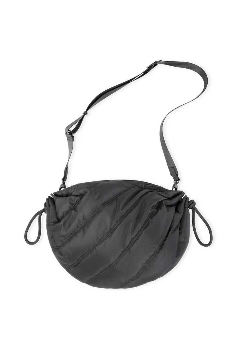 Stor, resirkulert duffelbag, Polyester, in colour Black - 1 - GANNI