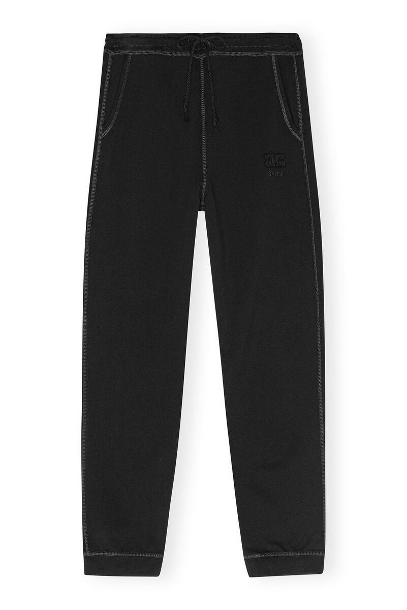 Black Isoli Cuffed Pants, Cotton, in colour Black - 1 - GANNI