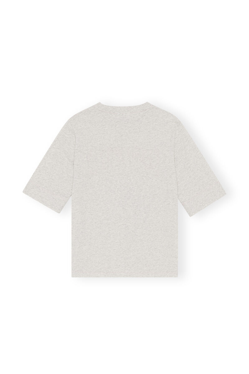 Bunny T-shirt, Cotton, in colour Grey Melange/Nature - 2 - GANNI