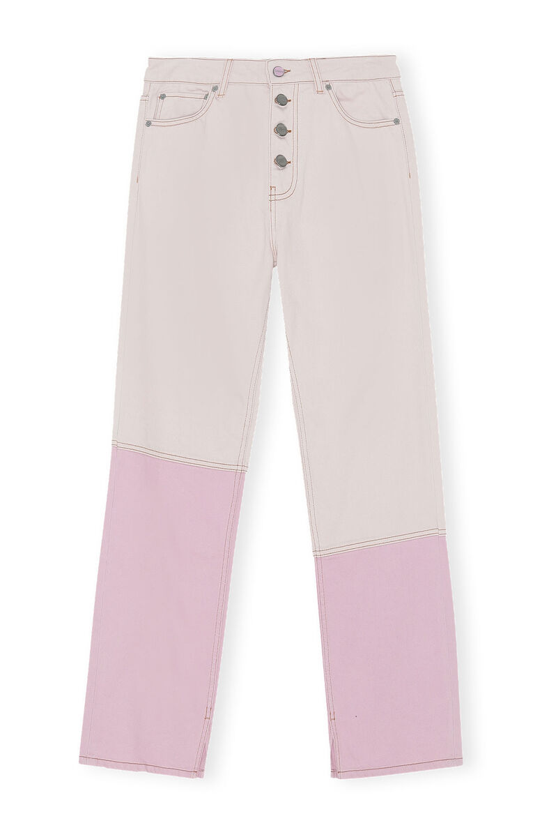 Lovy Jeans, Cotton, in colour Light Lilac - 1 - GANNI