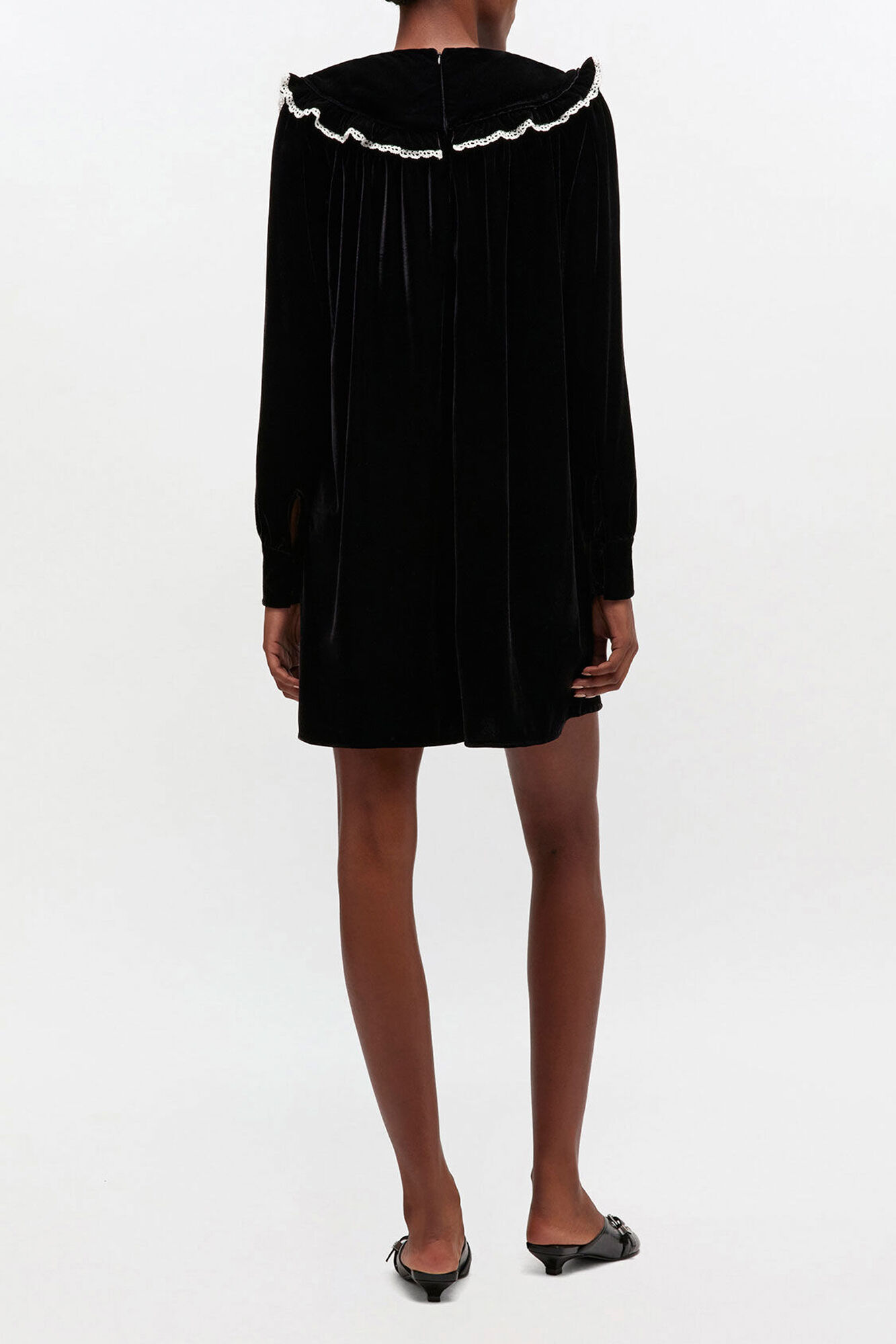 ワンピース bonjour diary Black velvet dress 4y Black Velvet Dress | GANNI UK