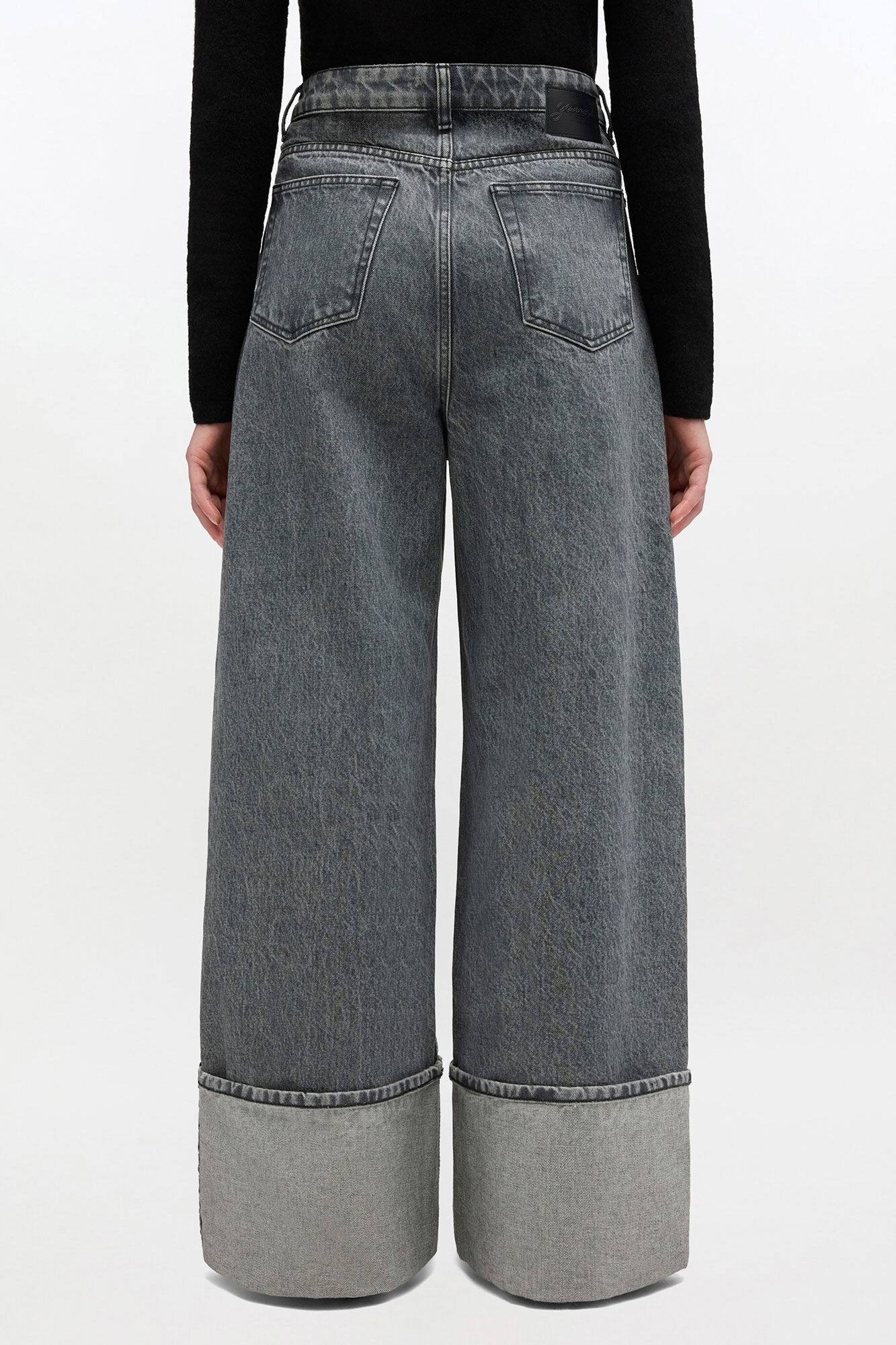 Double Fly Baggy Jeans, Organic Cotton, in colour Slate Grey - 2 - GANNI