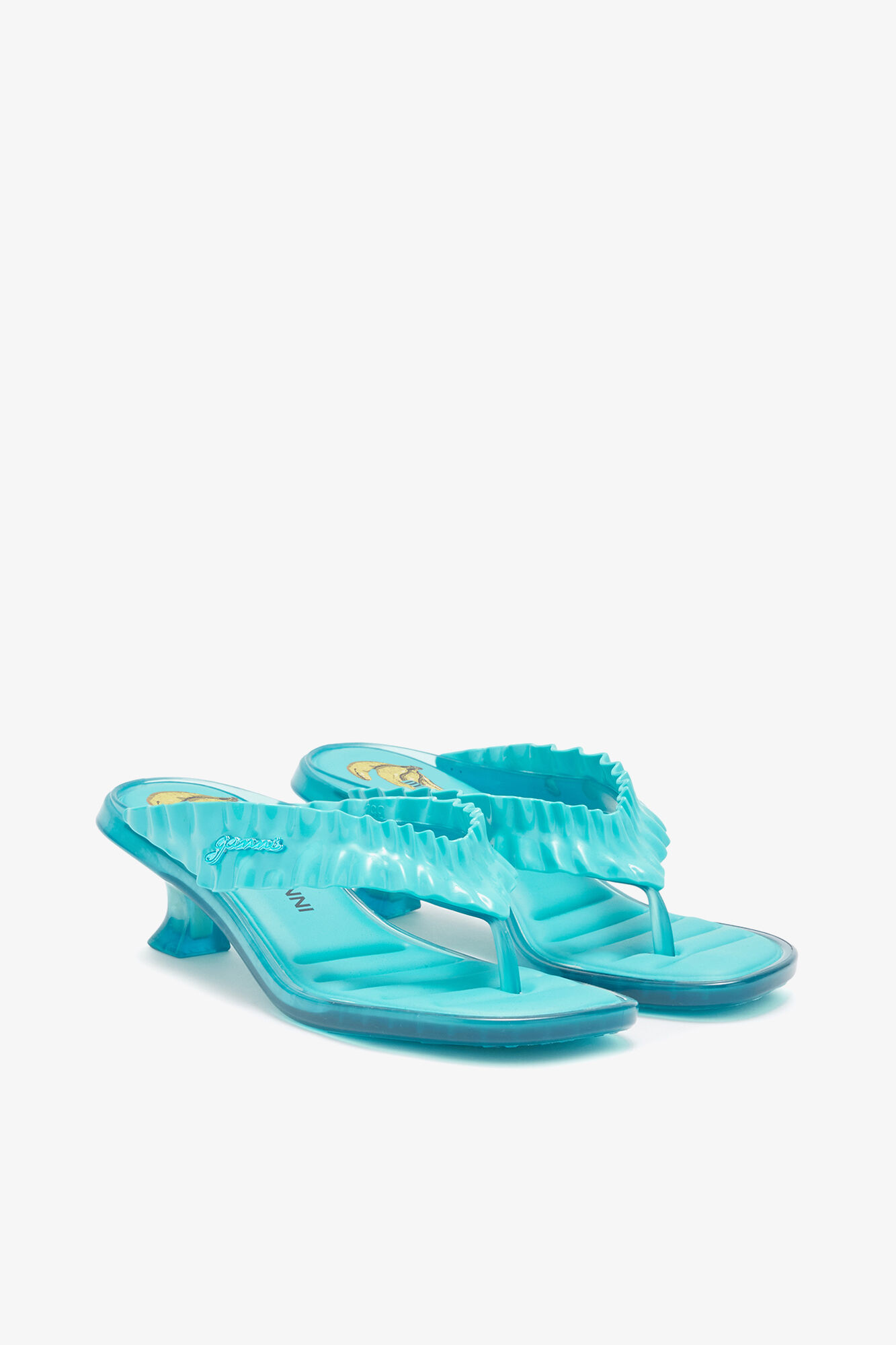 Melissa Thong Kitten Heel in Blue, in colour Scuba Blue - 2 - GANNI