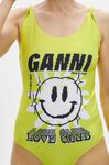 Graphic Sporty Swimsuit, Elastane, in colour Blazing Yellow - 7 - GANNI