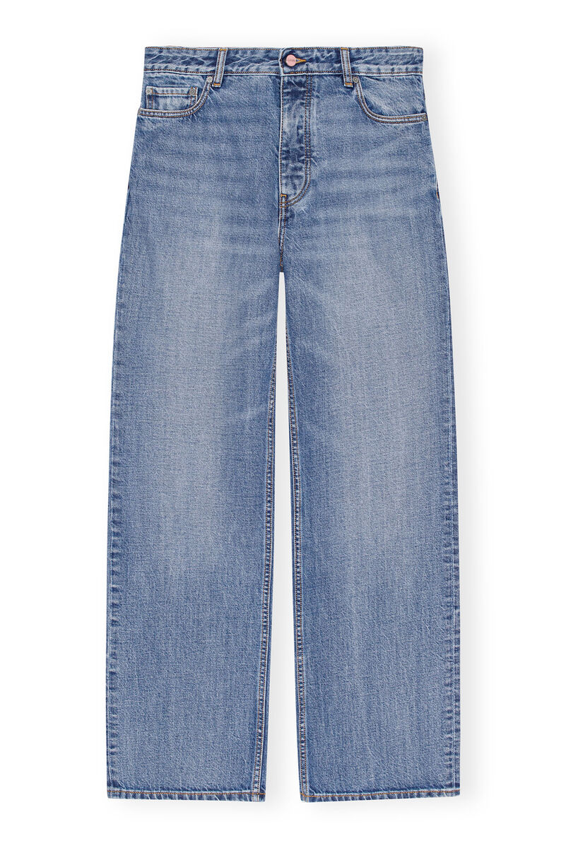 Mid Blue Vintage Izey Jeans, Cotton, in colour Mid Blue Vintage - 1 - GANNI