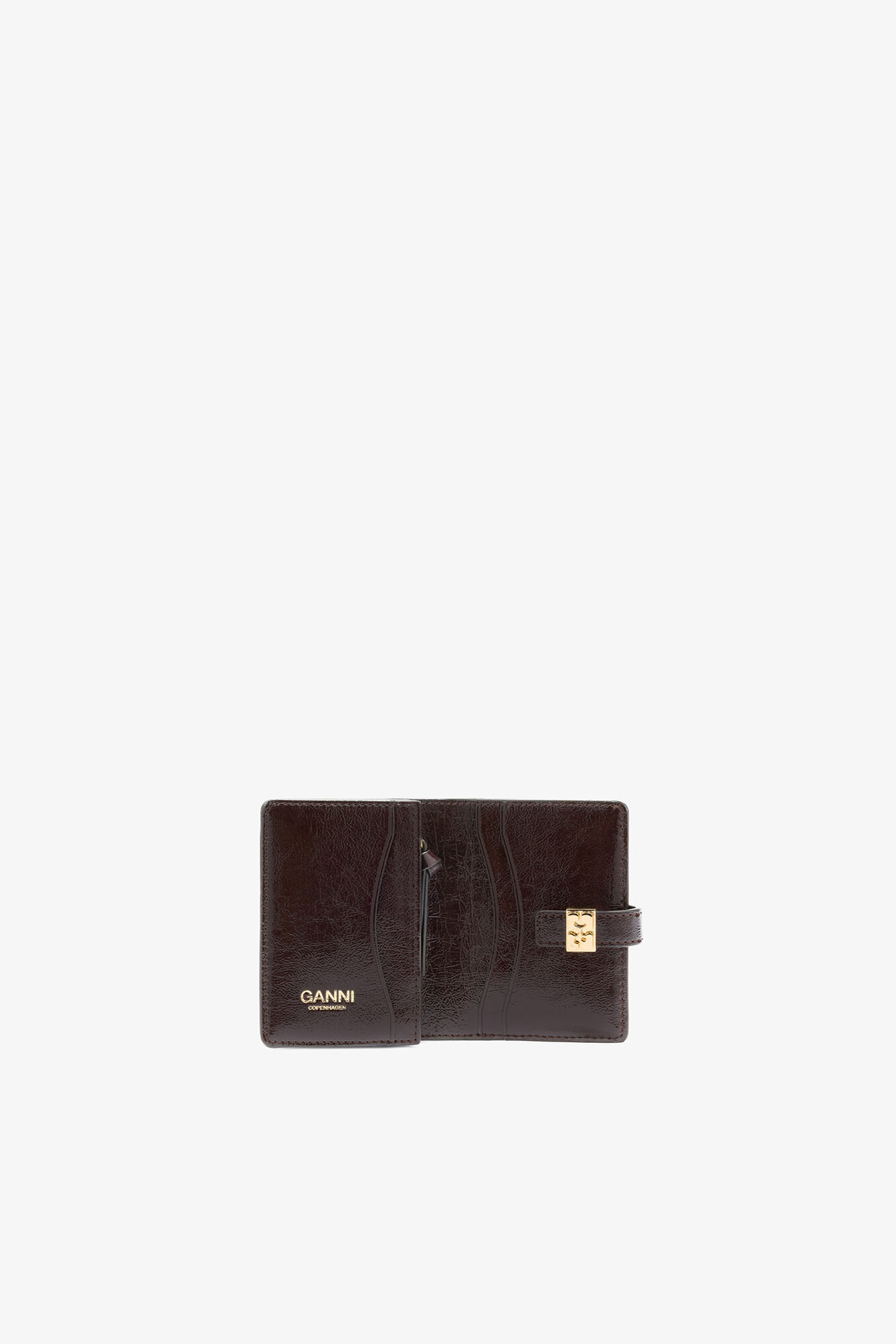 Sue Slim Card Holder in Brown, Polyester, in colour Demitasse - 3 - GANNI