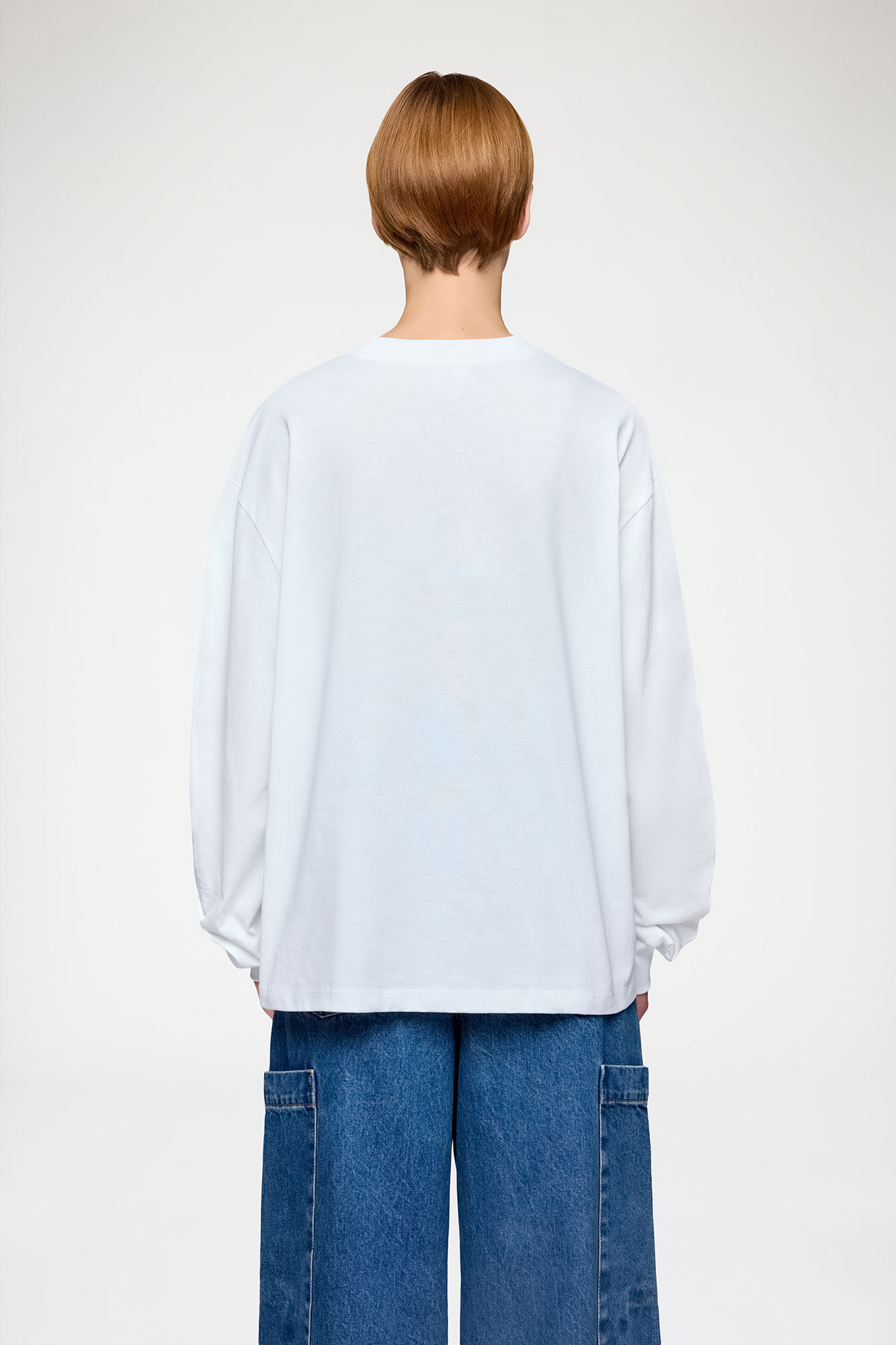 Long-sleeve T-shirt with Raspberries, Organic Cotton, in colour Bright White - 3 - GANNI