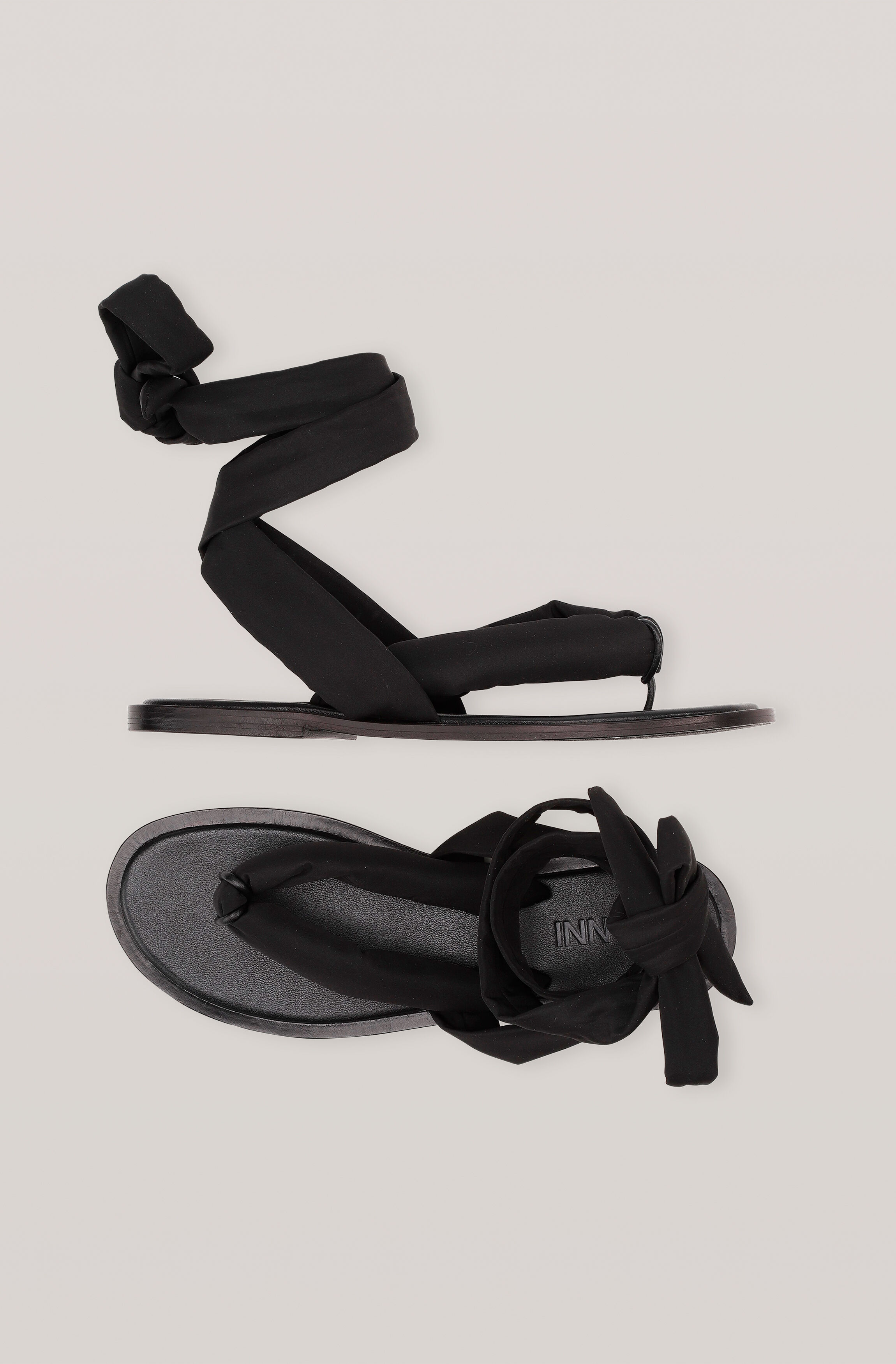 ganni fabric wrap sandals