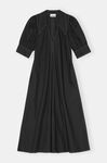 Midikleid aus Popeline-Stoff, Cotton, in colour Black - 1 - GANNI