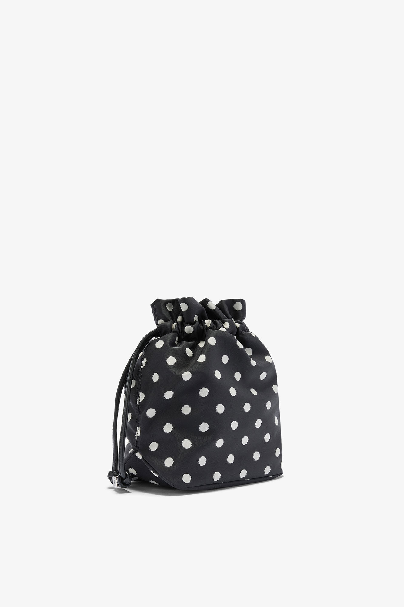Printed Bou Bucket Pouch with Dots, in colour Black - 2 - GANNI