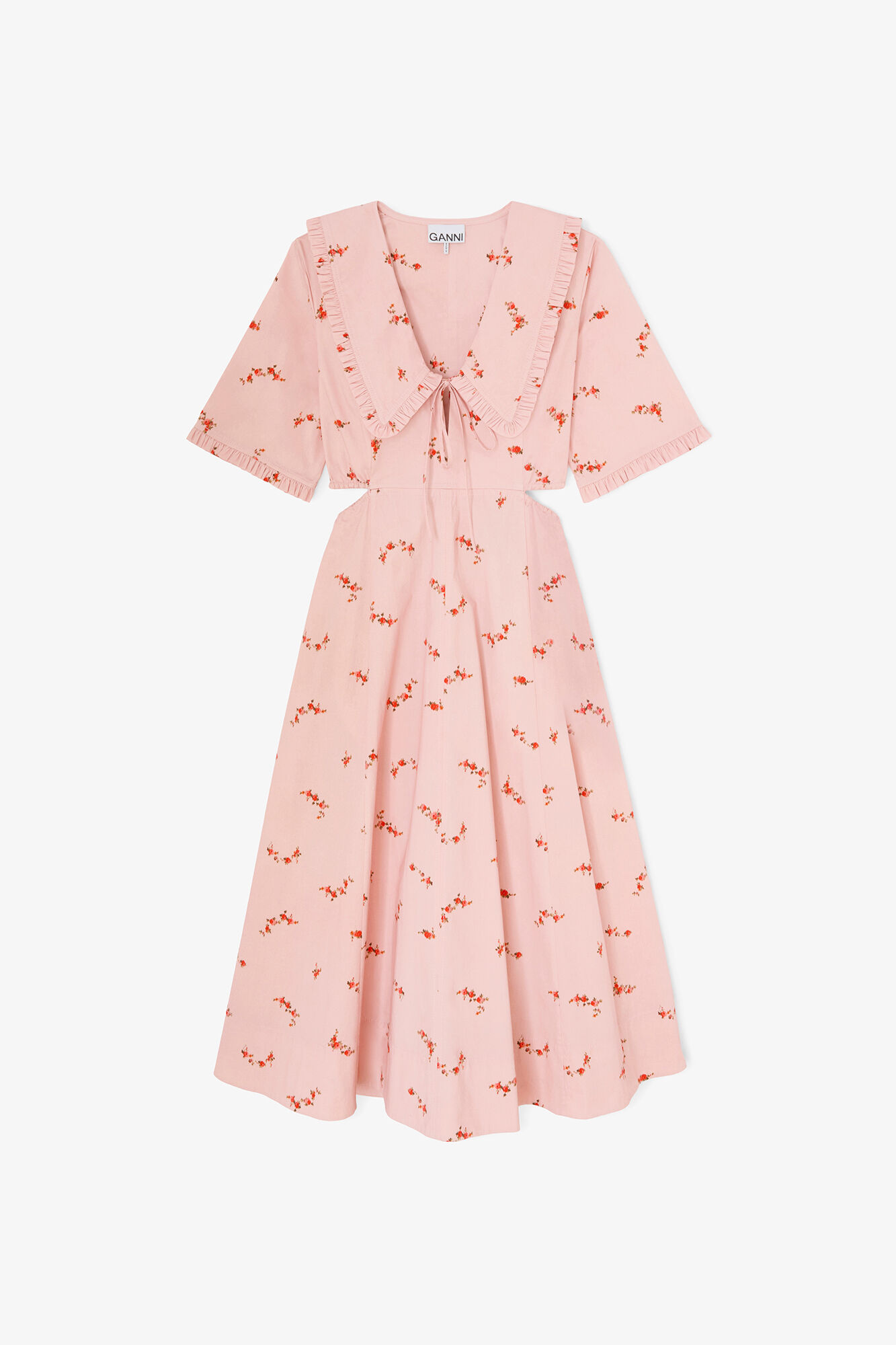 Dress in Pink Cotton, Organic Cotton, in colour Silver Pink - 1 - GANNI