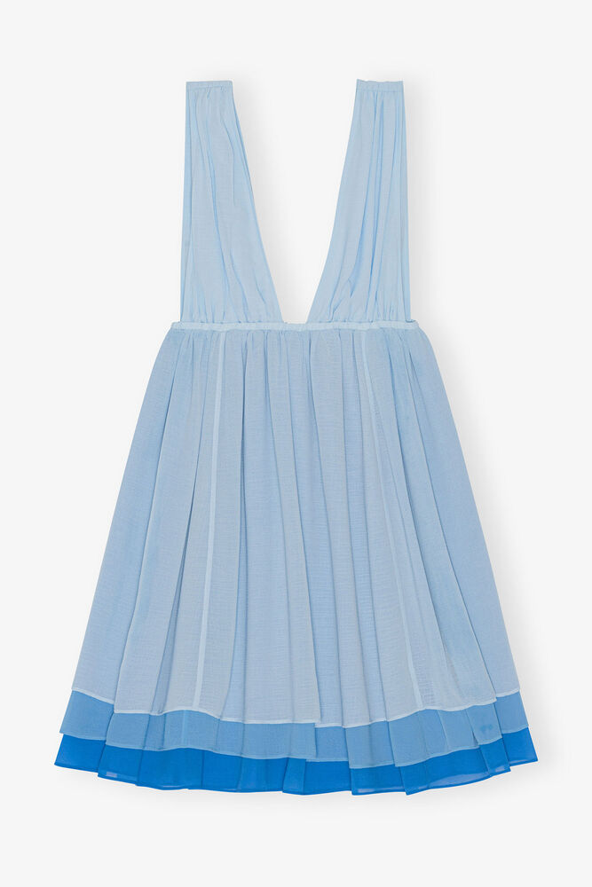 Chiffon Mini Dress, Ethereal Blue