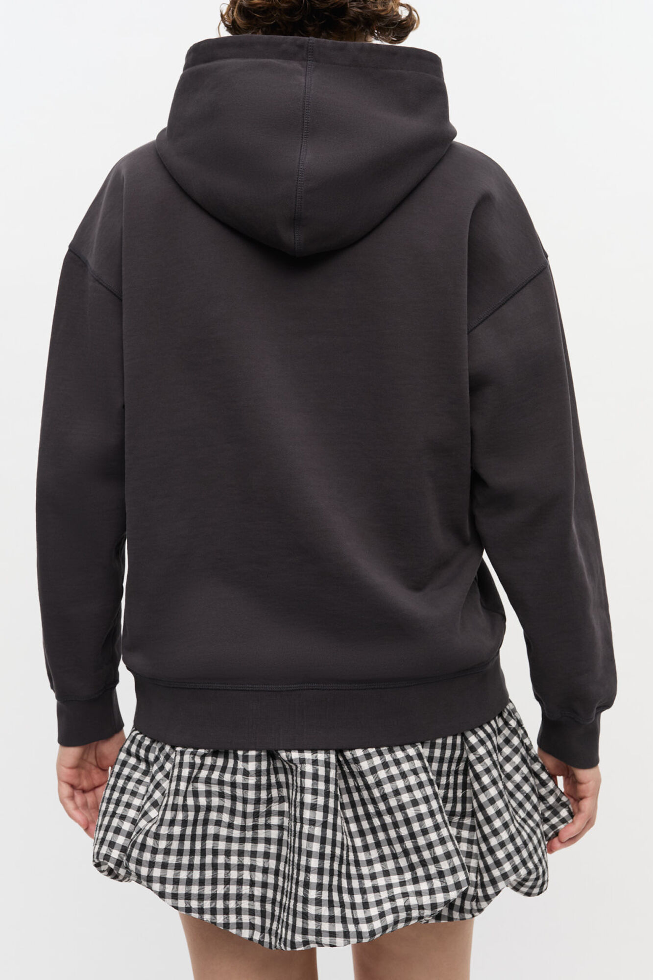 Black Animal Print Hoodie, Organic Cotton, in colour Phantom - 3 - GANNI