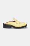 Square Toe Backless Loafers, Leather, in colour Pale Banana - 1 - GANNI