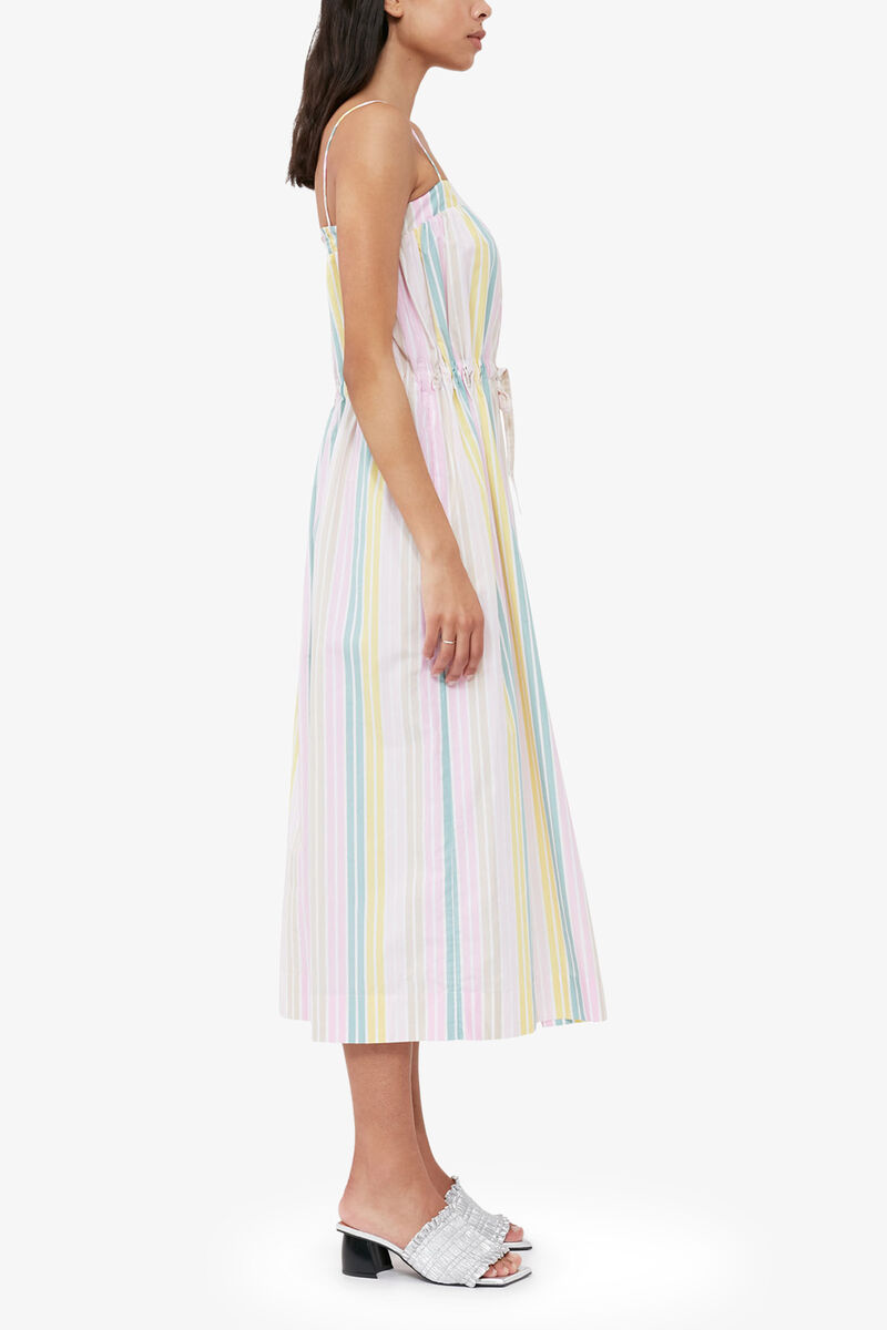 Stripe Cotton Maxi Strap Dress, Organic Cotton, in colour Multicolour - 3 - GANNI