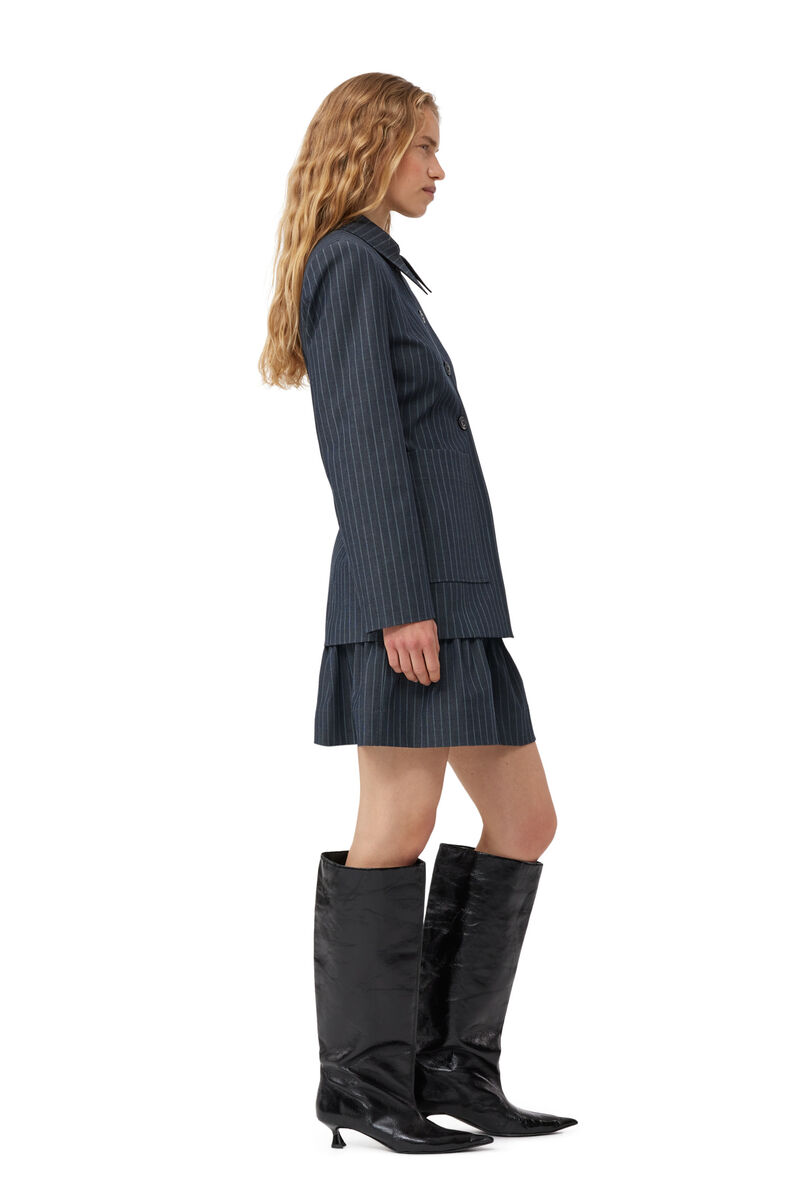 Black Soft Slouchy Knee-High Shaft Boots, Polyester, in colour Black - 6 - GANNI