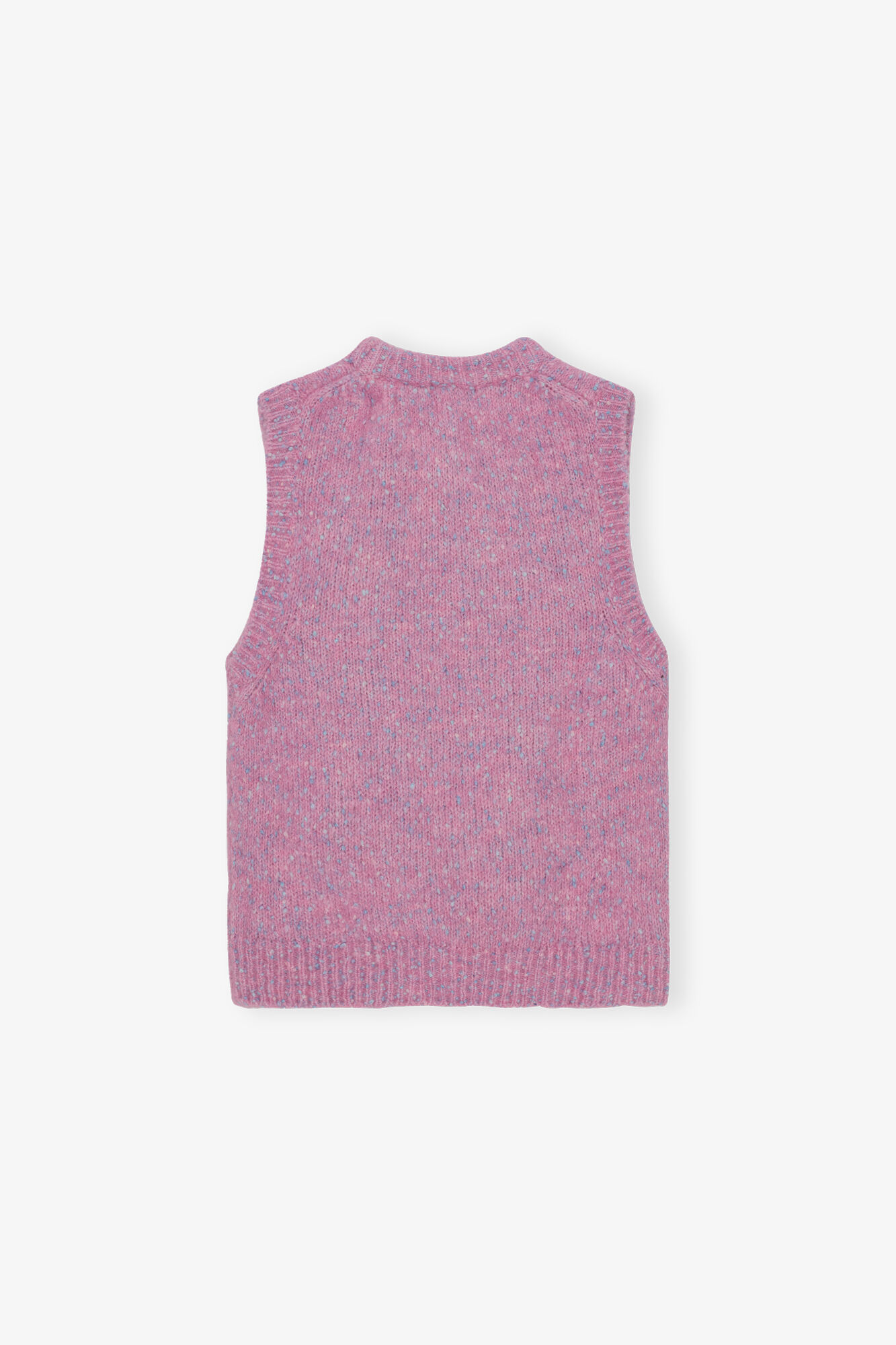 Pink Knit Vest, Alpaca, in colour Rose Violet - 2 - GANNI