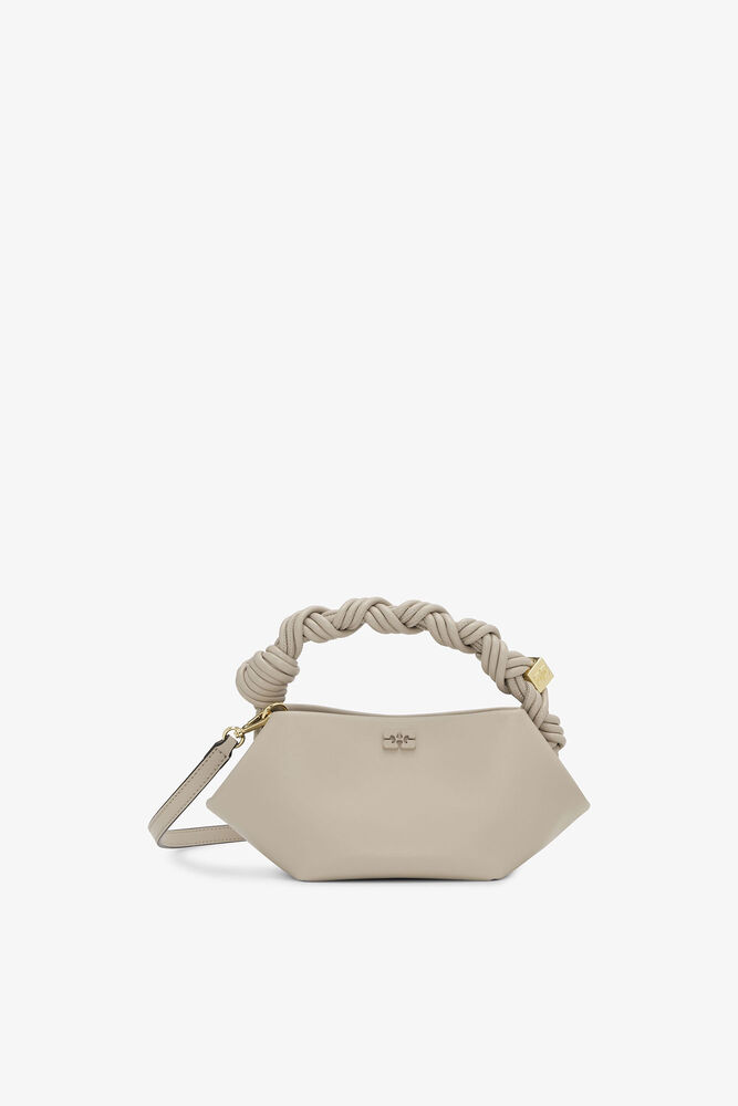 Light Grey Mini GANNI Bou Bag, Oyster Gray