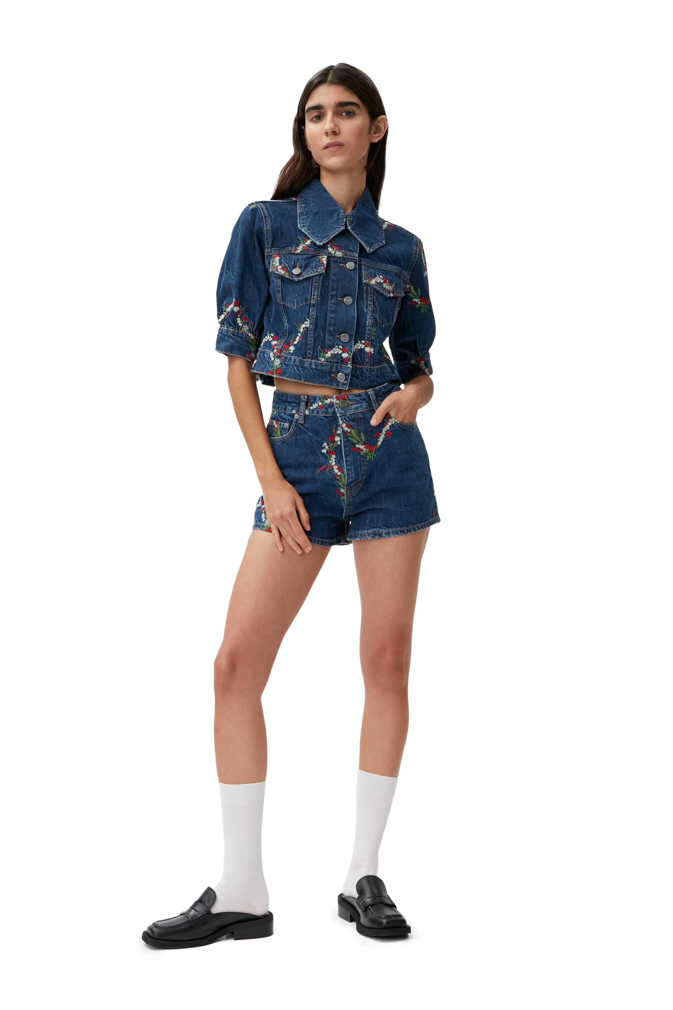 Cropped Denim Jacket | GANNI UK