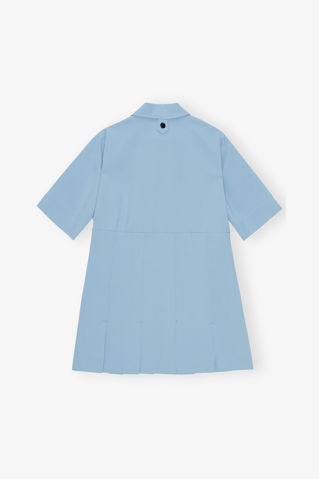 Light Blue Twill Suiting Mini Dress, Recycled Polyester, in colour Dusty Blue - 2 - GANNI