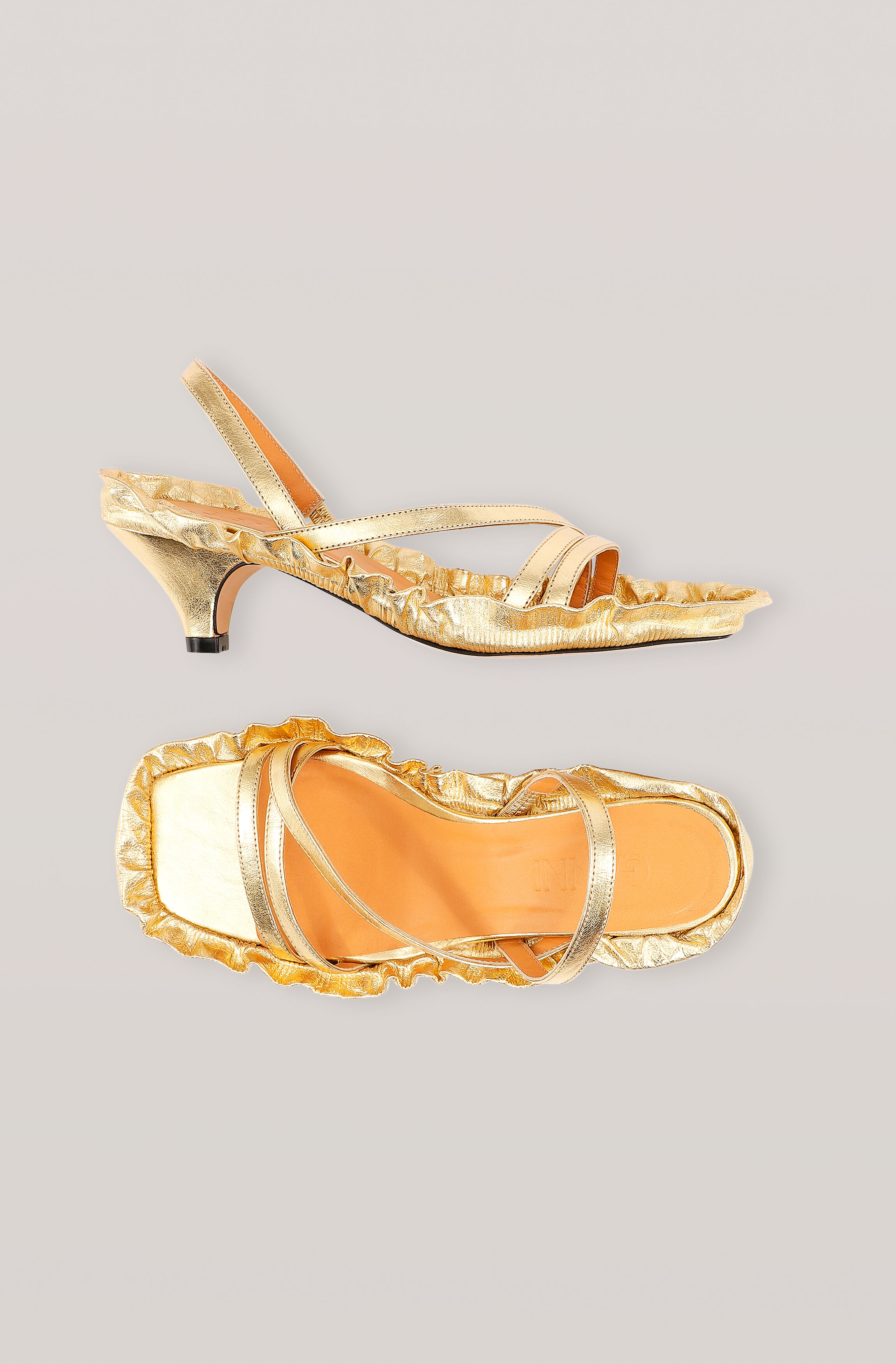 Buy > kitten heel sandals gold > in stock