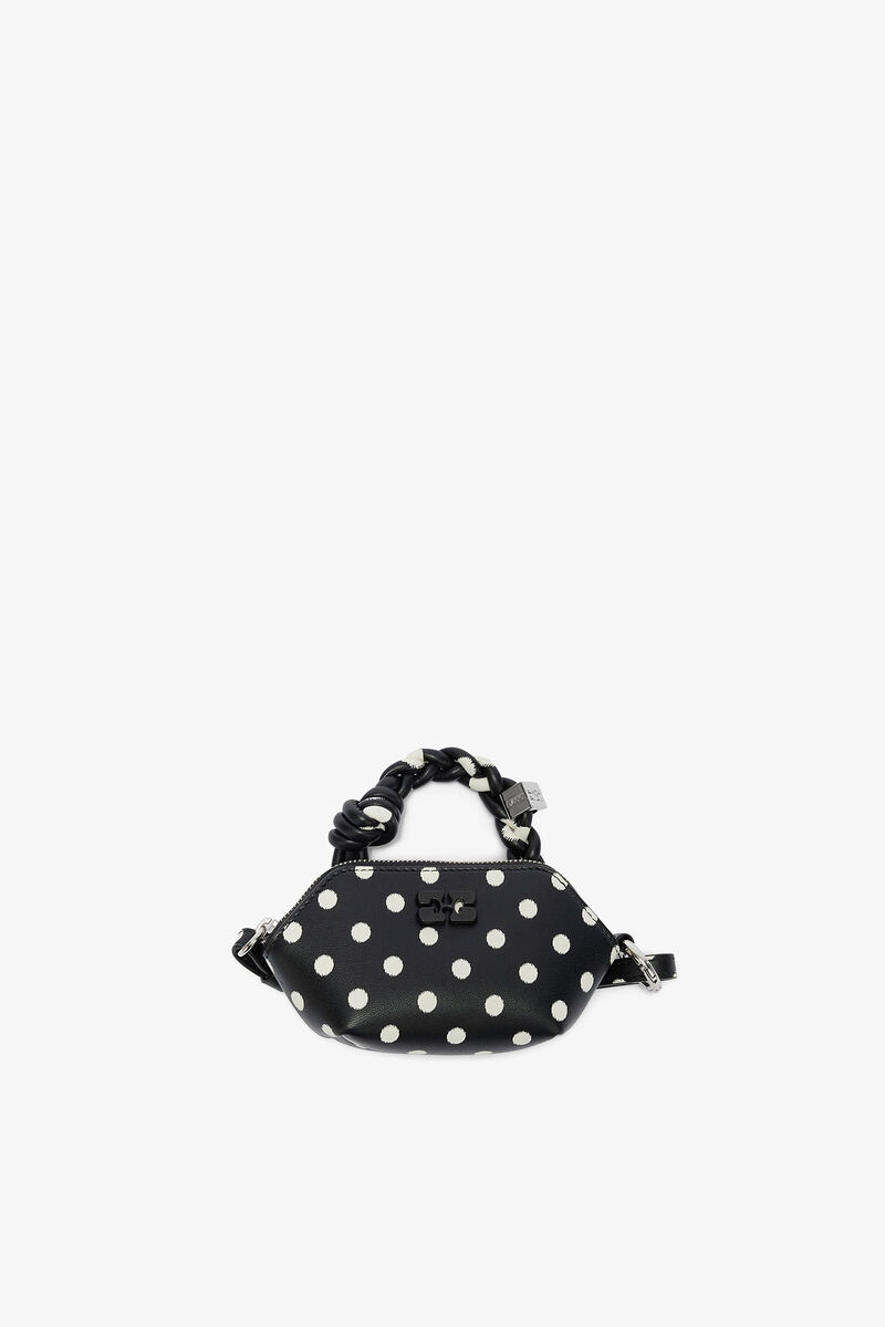 Polka-Dot Nano Bou Bag, in colour Black - 1 - GANNI