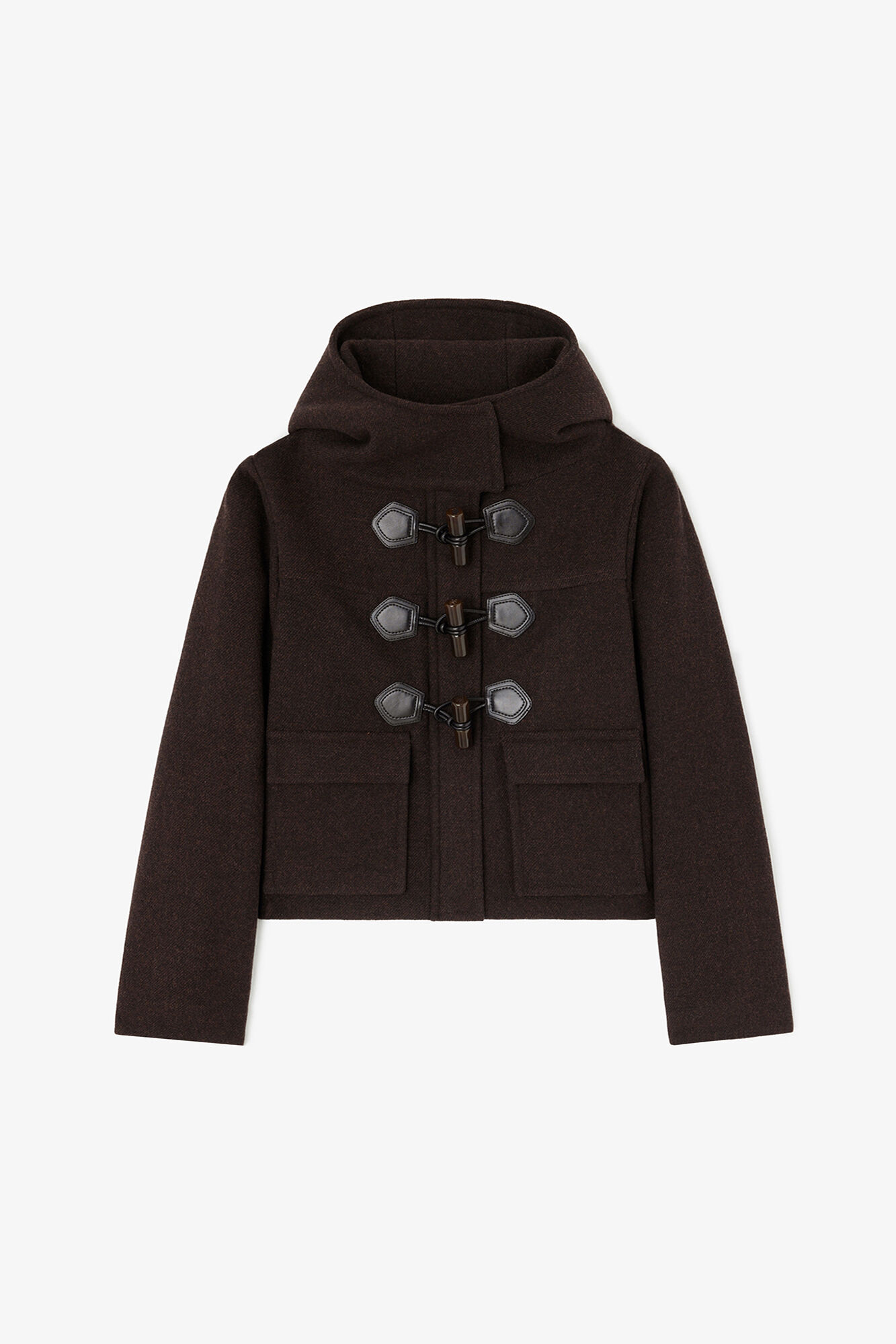 Duffle Coat Mini in Wool, Wool, in colour Demitasse - 1 - GANNI