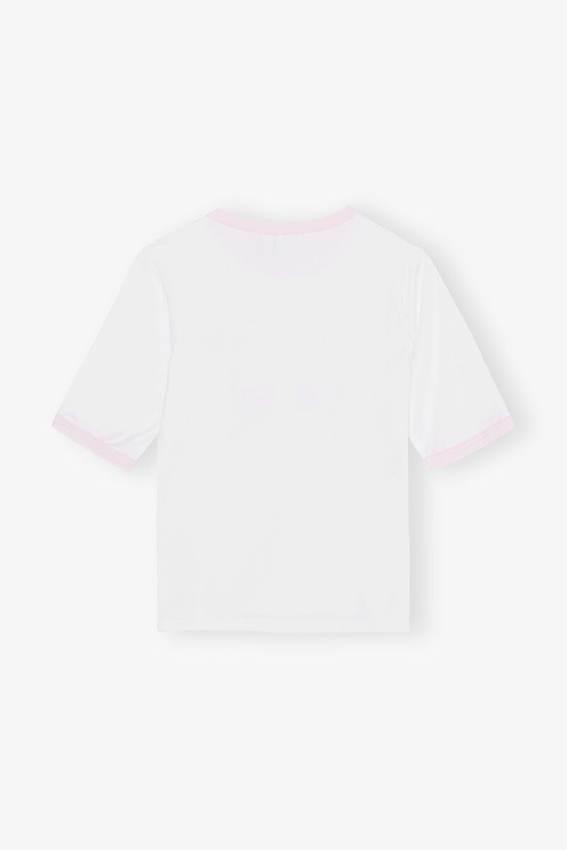 Fitted Butterfly T-shirt, Elastane, in colour Bright White - 4 - GANNI
