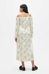 Off-shoulder satin-midi-kjole, Elastane, in colour Floral Rutabaga - 2 - GANNI