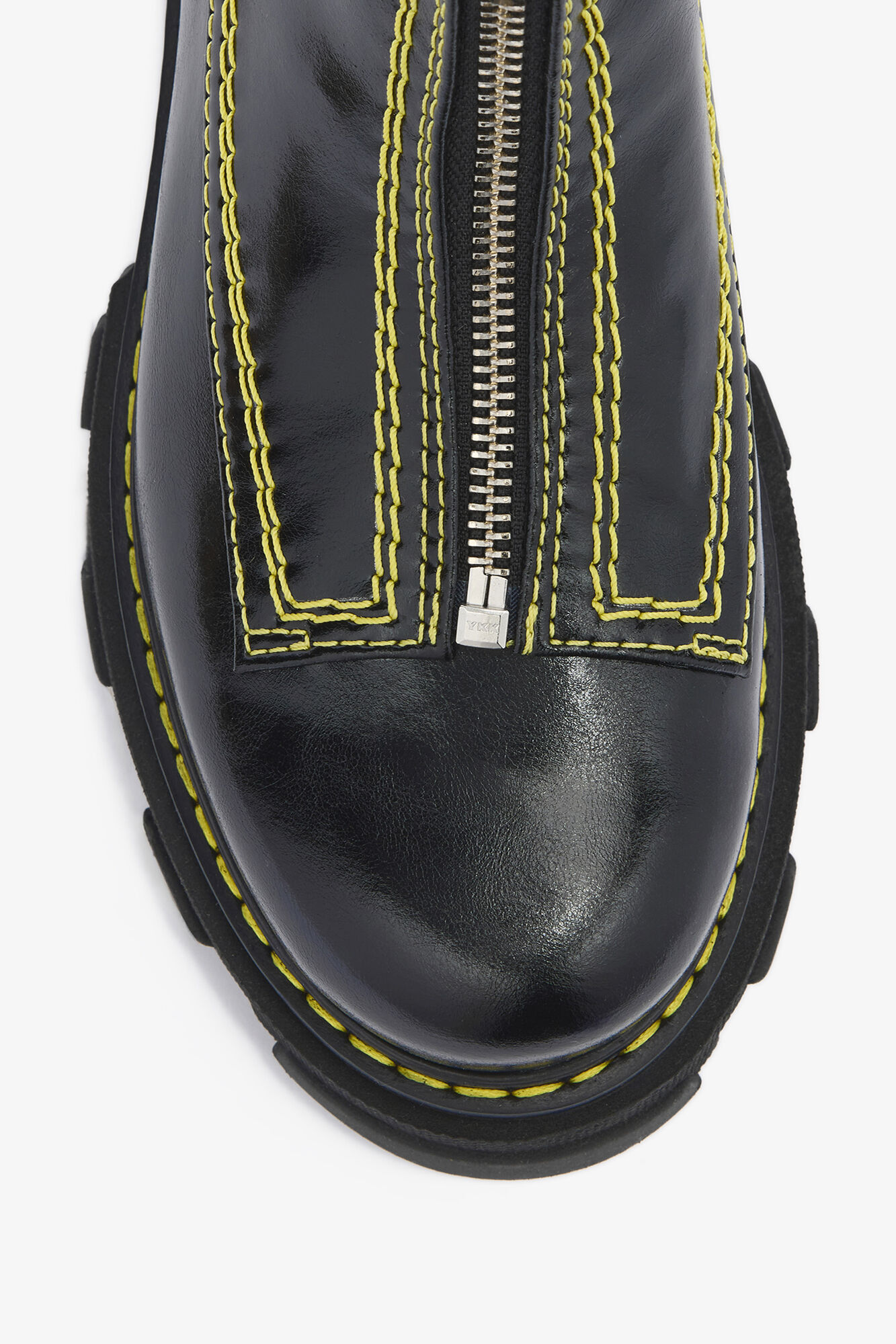 Cleated Boots in Black, Recycled Leather, in colour Black - 3 - GANNI