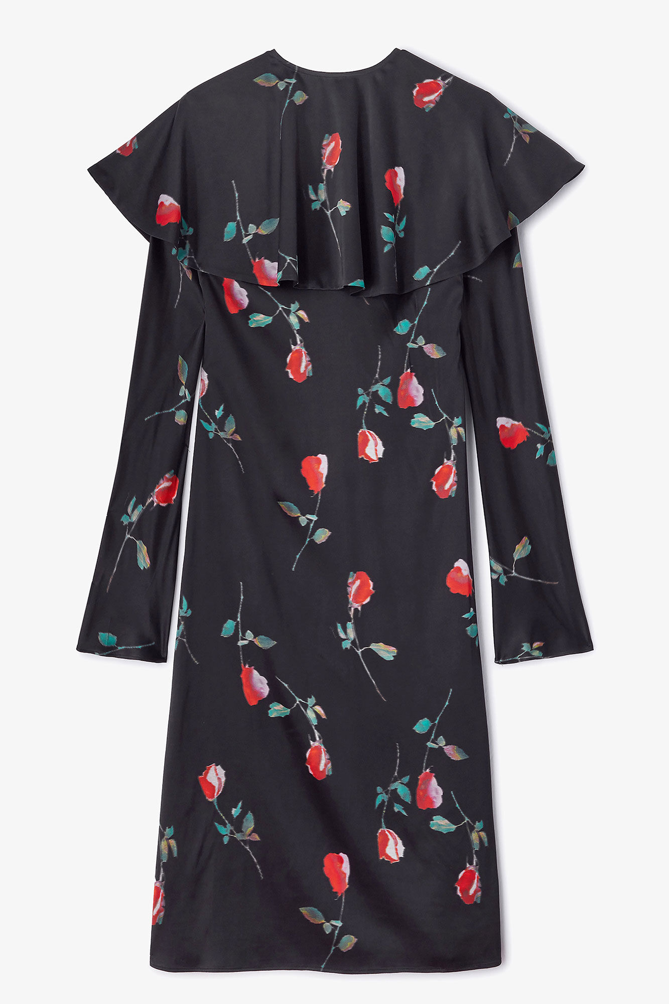 Printed Circle Collar Midi Dress, in colour Black - 1 - GANNI