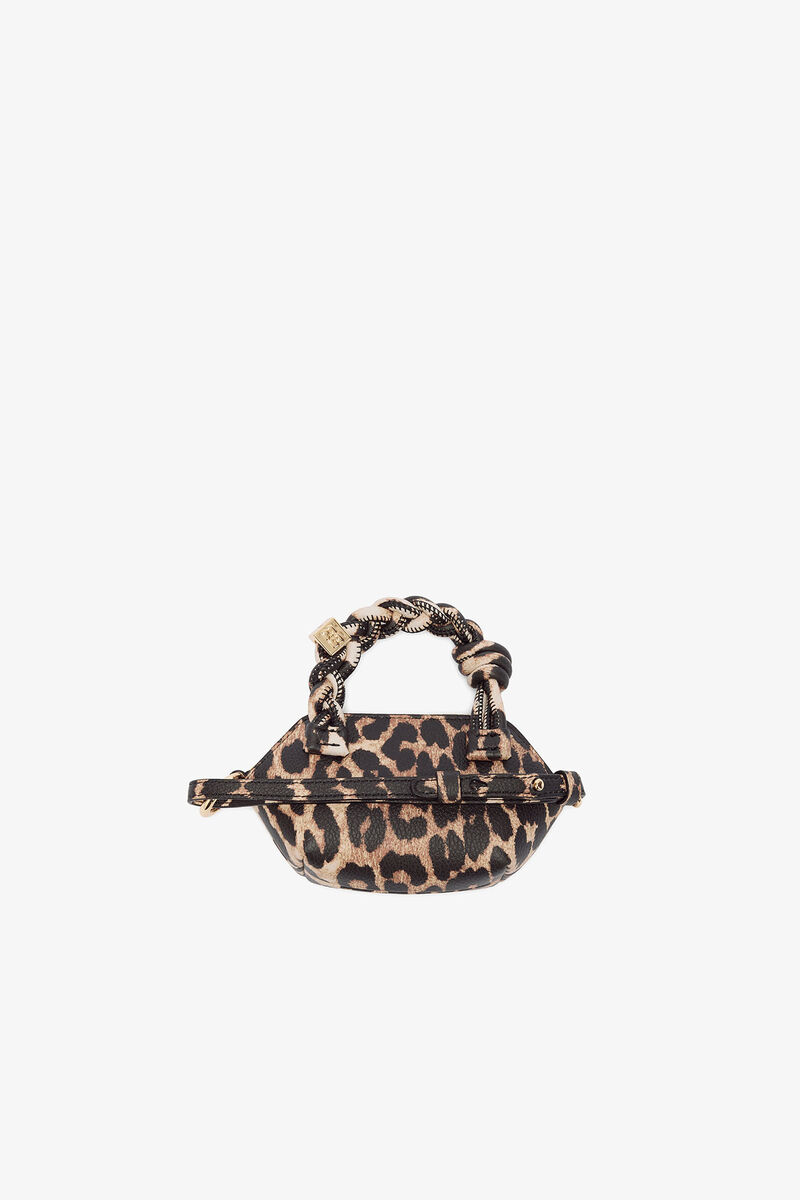 Leopard Grained Nano Bou Bag Nano, in colour Almond Milk - 2 - GANNI